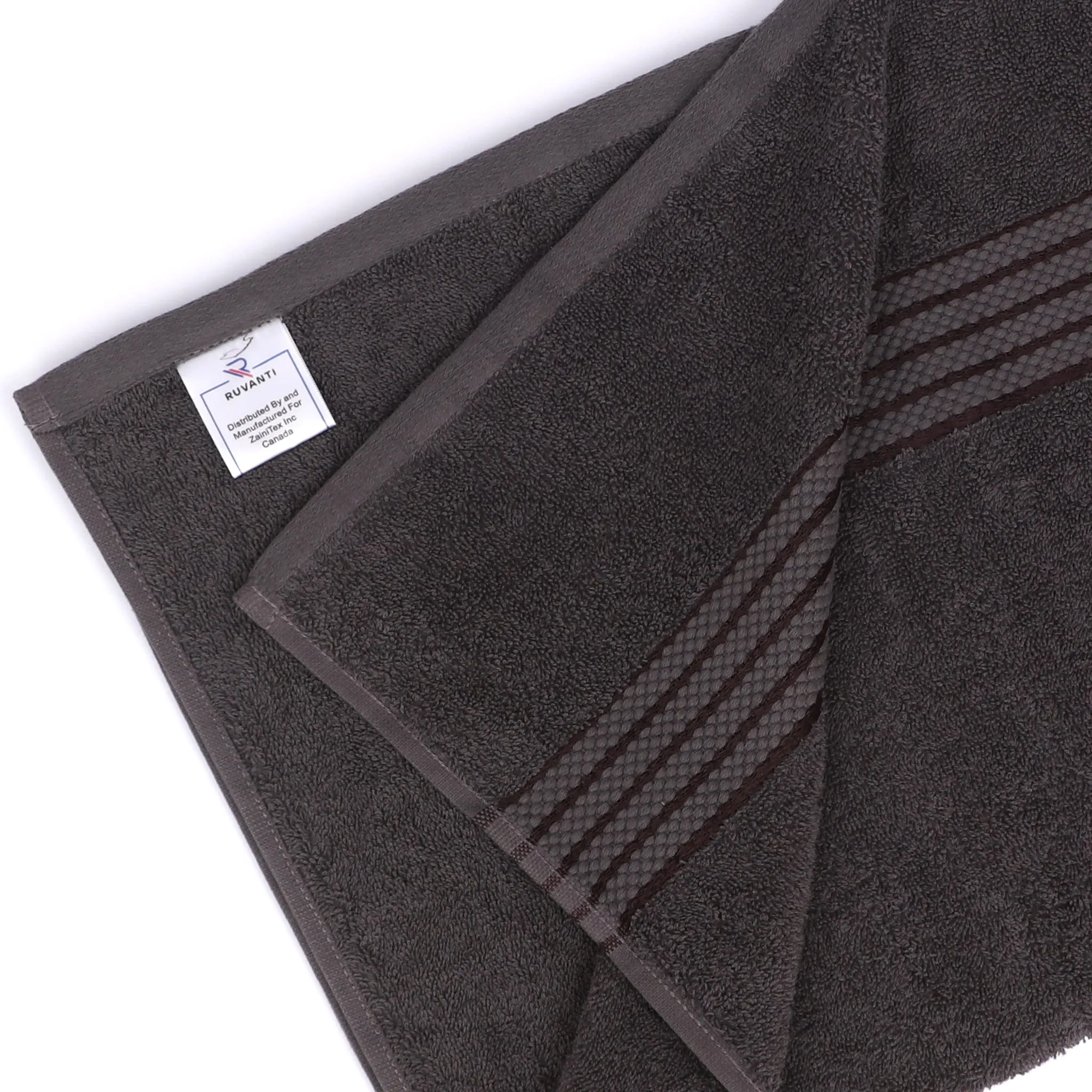 100% Cotton Bath Towel by Ruvanti - (27x54 Inch) - Grey