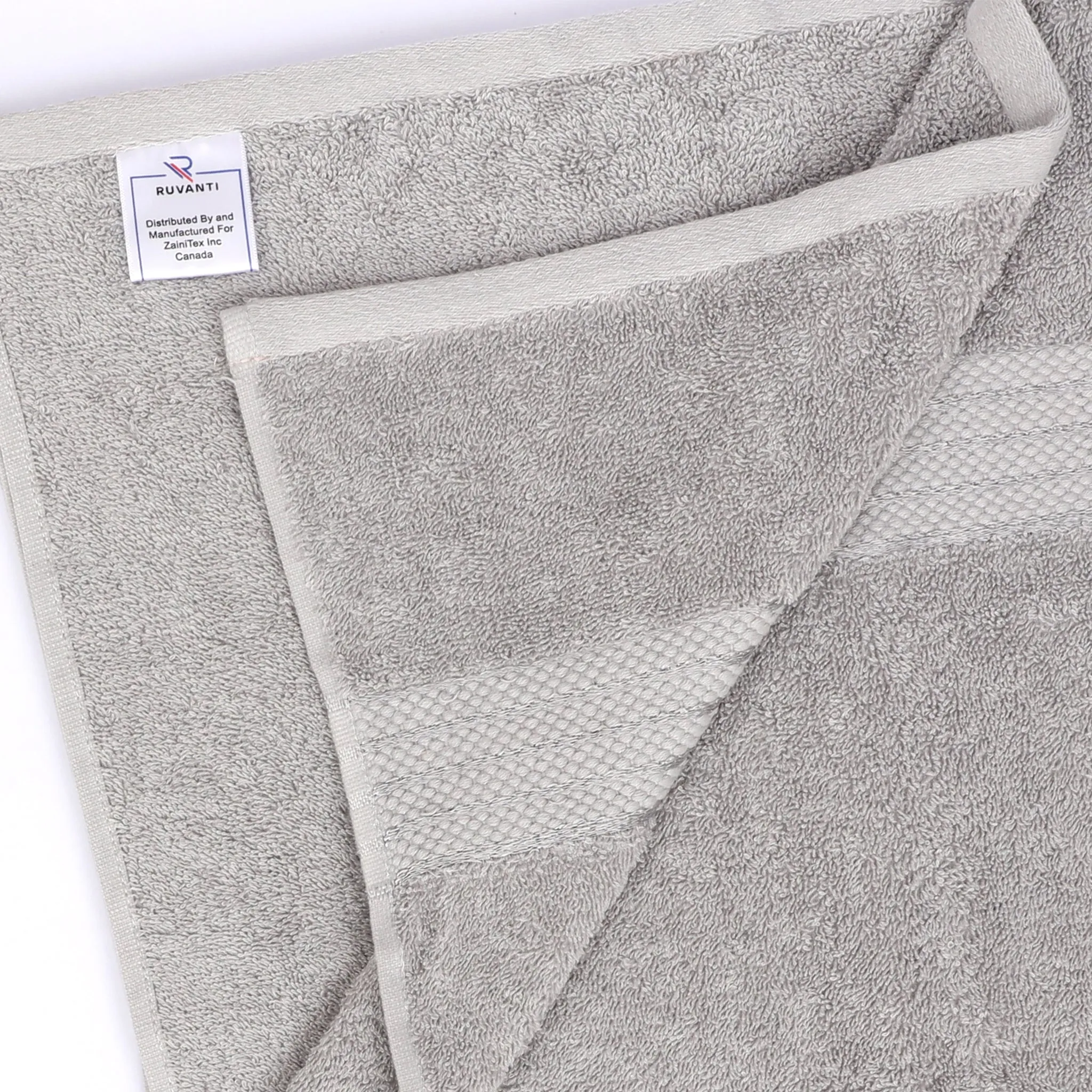 100% Cotton Bath Towel by Ruvanti - (27x54 Inch) - Silver