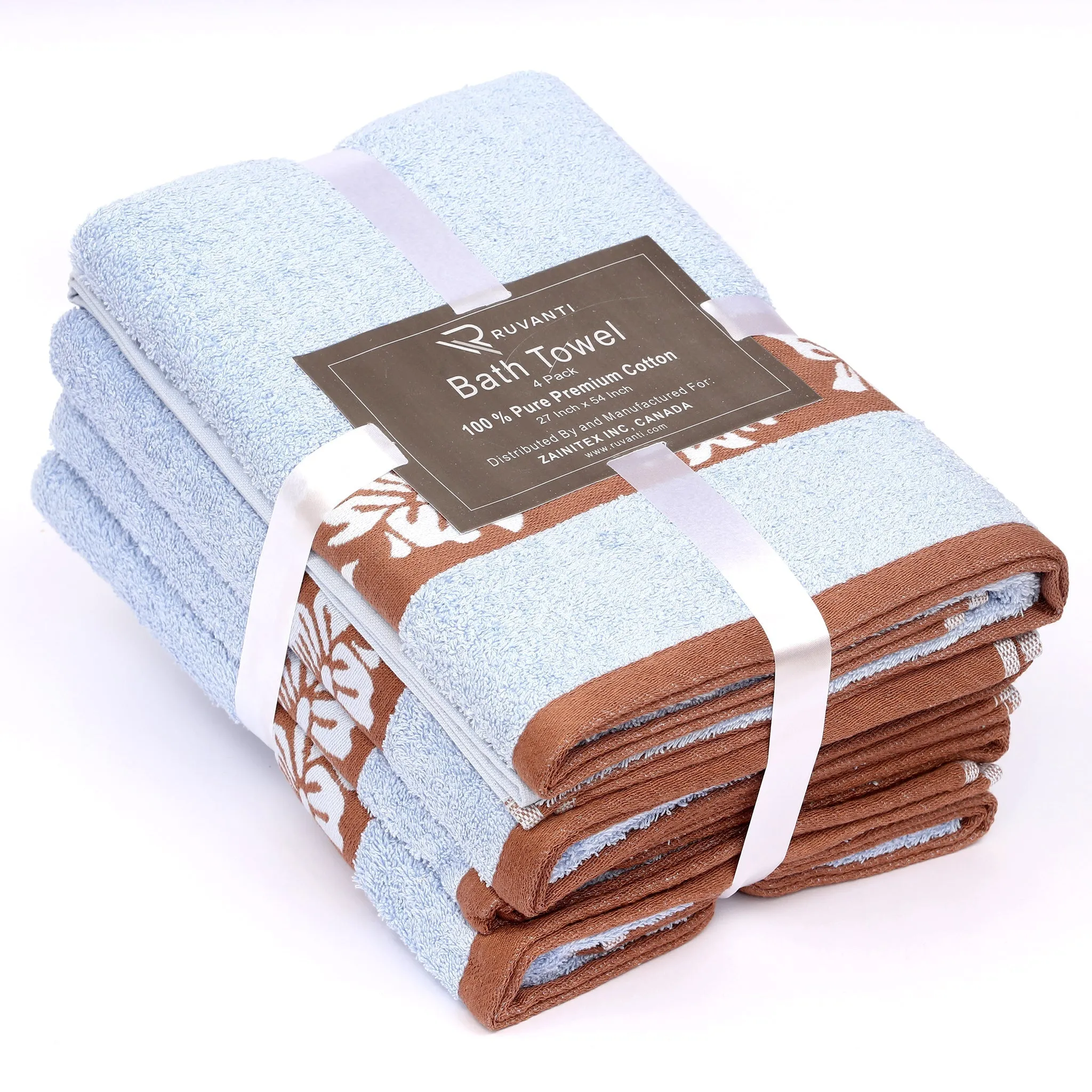 100% Cotton Bath Towel by Ruvanti - (27x54 Inch) - Sky Blue