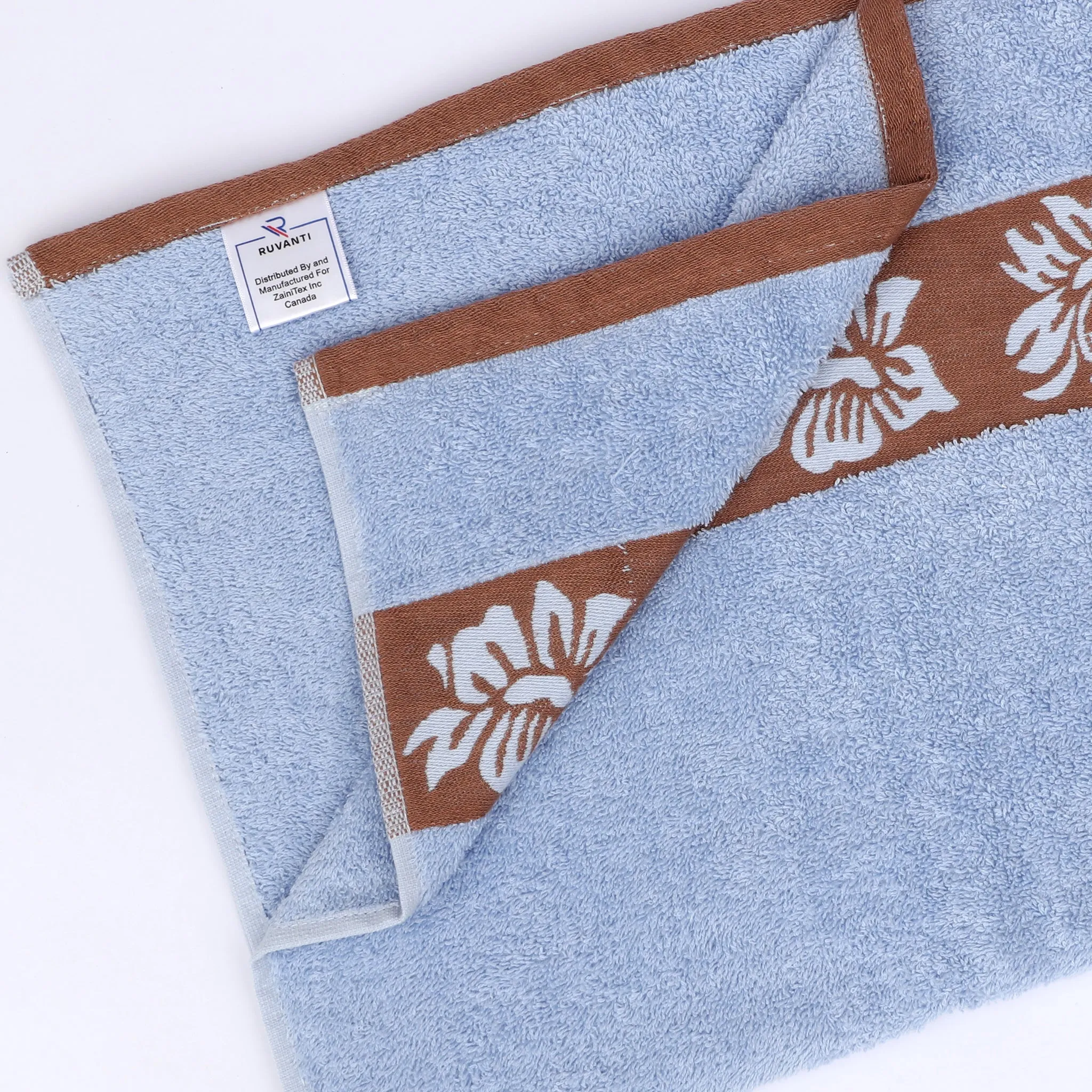 100% Cotton Bath Towel by Ruvanti - (27x54 Inch) - Sky Blue