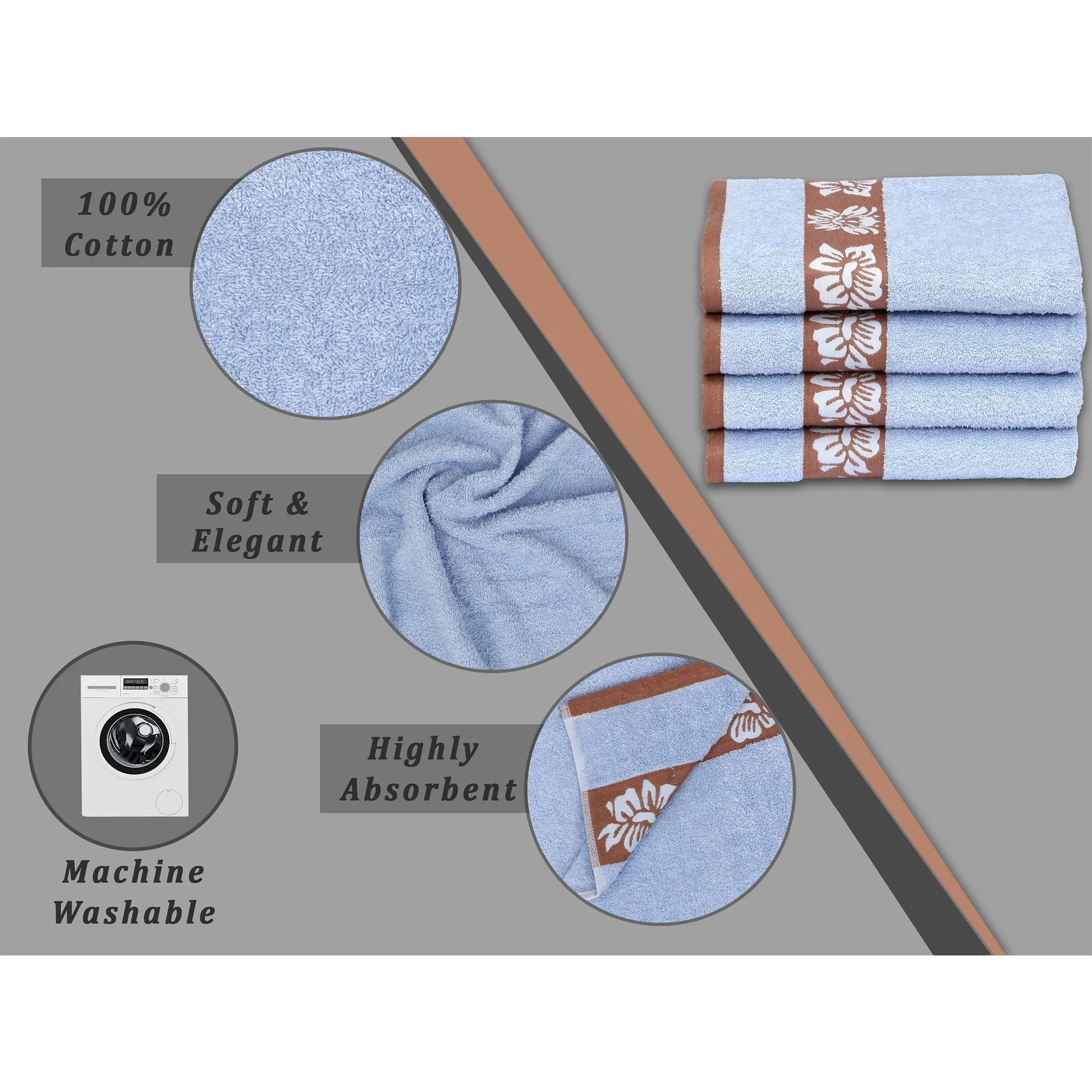 100% Cotton Bath Towel by Ruvanti - (27x54 Inch) - Sky Blue