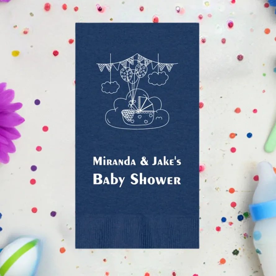 3-Ply Paper Personalized Baby Shower Guest Towel Napkins