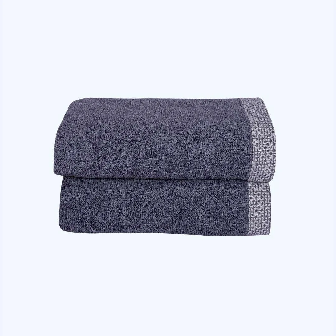 500 GSM Bamboo Hand Towel Set Of 2 - Dark Grey | Ultra Soft & Highly Absorbent Towels