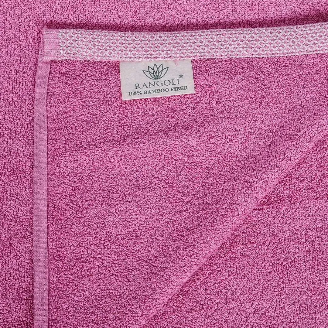 500 GSM Bamboo Hand Towels Set Of 4 - Purple & Grey | Ultra Soft & Highly Absorbent Towels