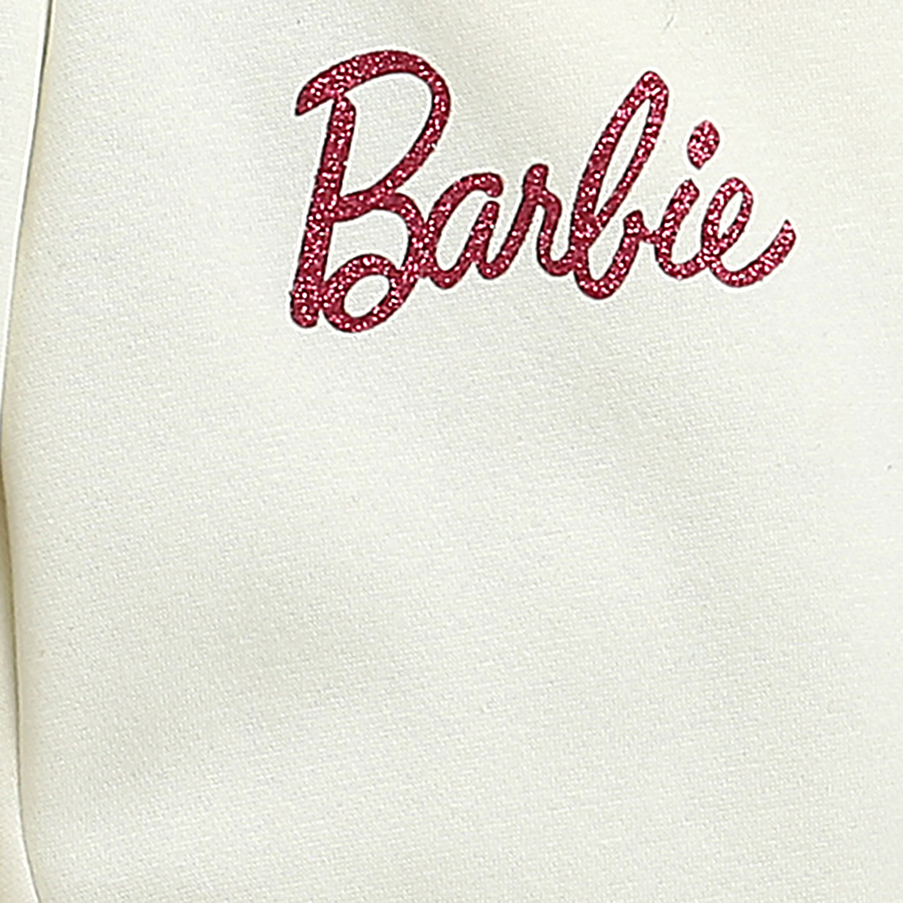 Barbie Graphic Full-Length Joggers with Elastic Waist and Graphic Placed on Left Leg