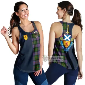 Blair Modern Tartan Women's Racerback Tanks Alba with Scottish Lion Royal Arm Half Style