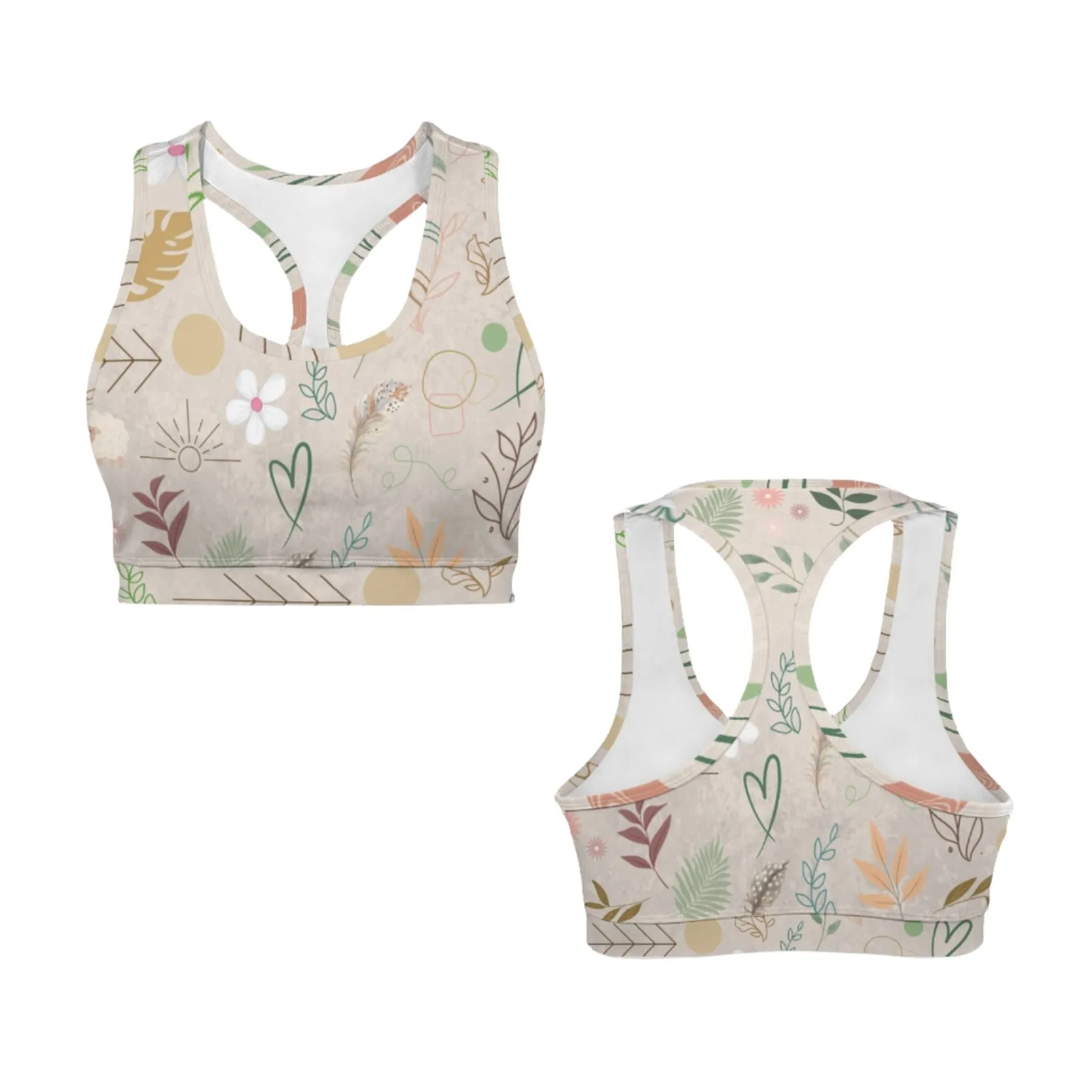 Boho Beige Sports Top up to 5 XL (FWS)