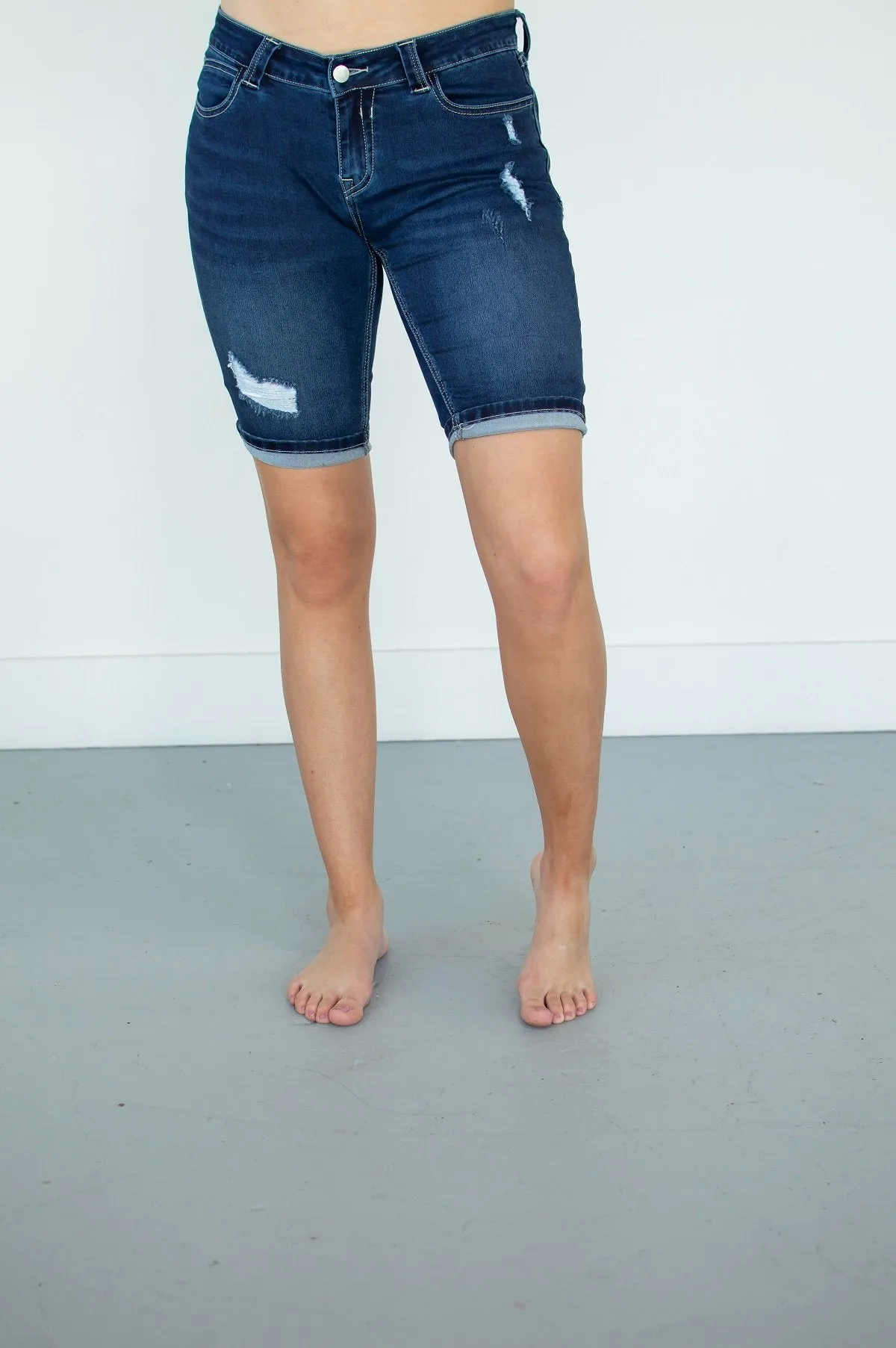 Brandi Bermudas-dark wash