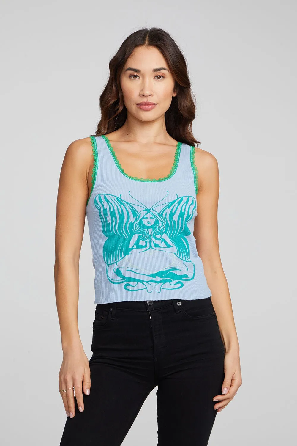 Chaser Beauty & Grace Tank Top in Blue Grotto