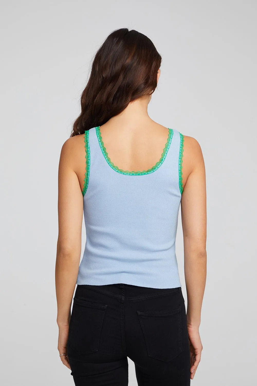 Chaser Beauty & Grace Tank Top in Blue Grotto