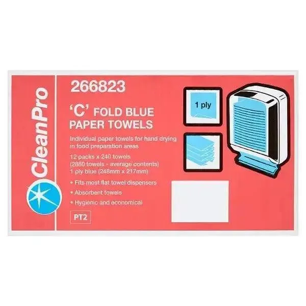 CleanPro C Fold Blue Paper Towels