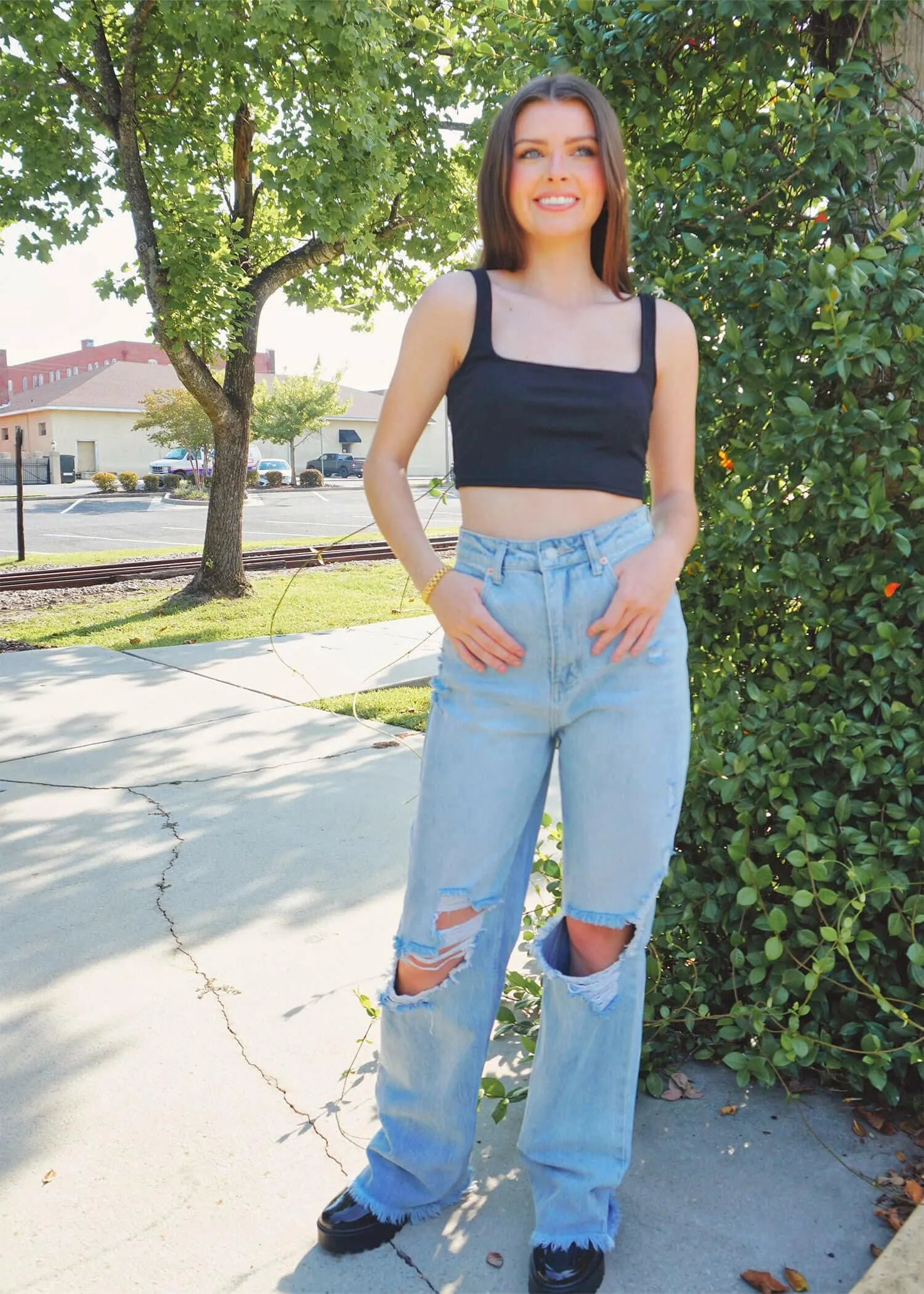 Coming In With A Twist Top - Black