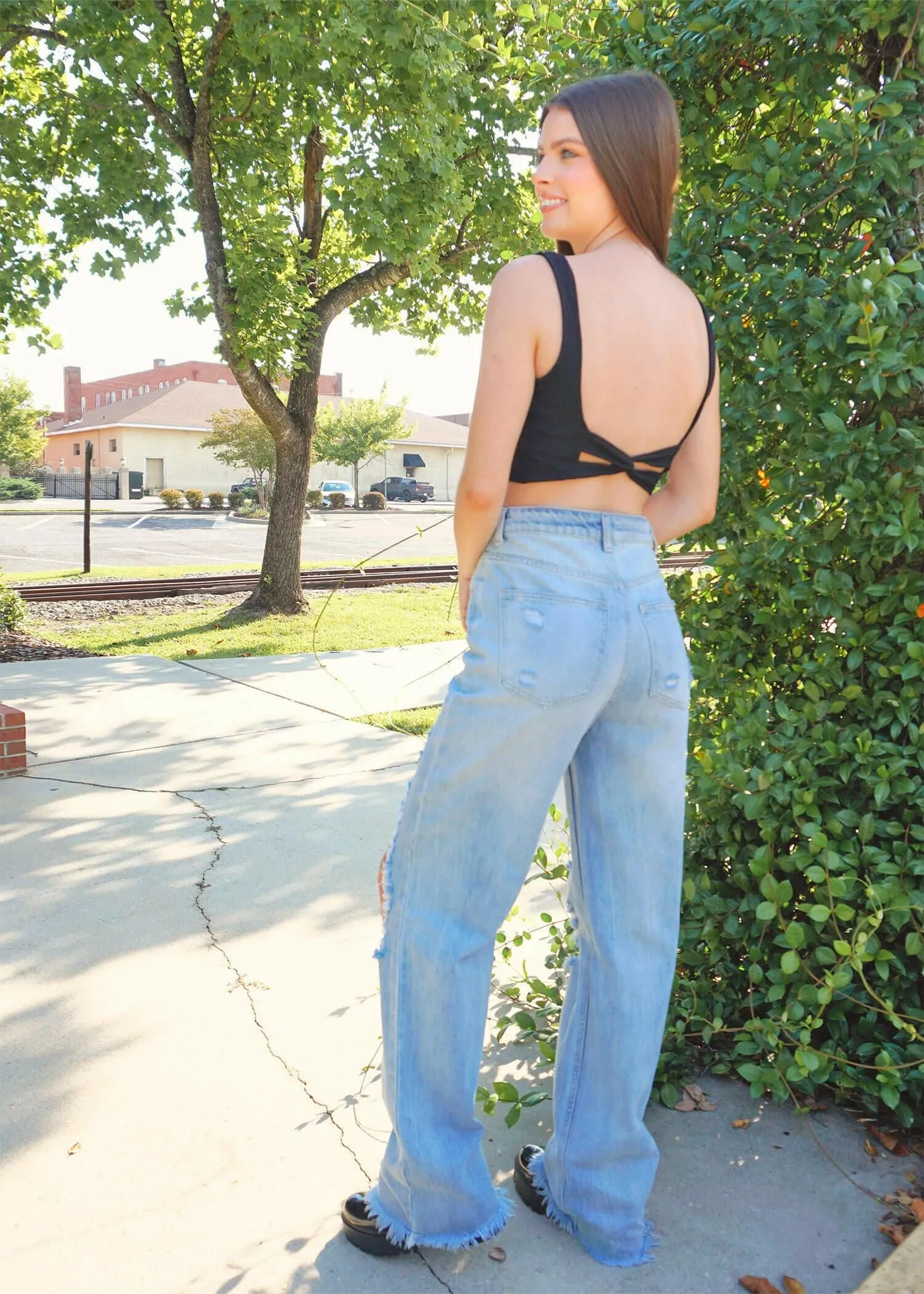 Coming In With A Twist Top - Black