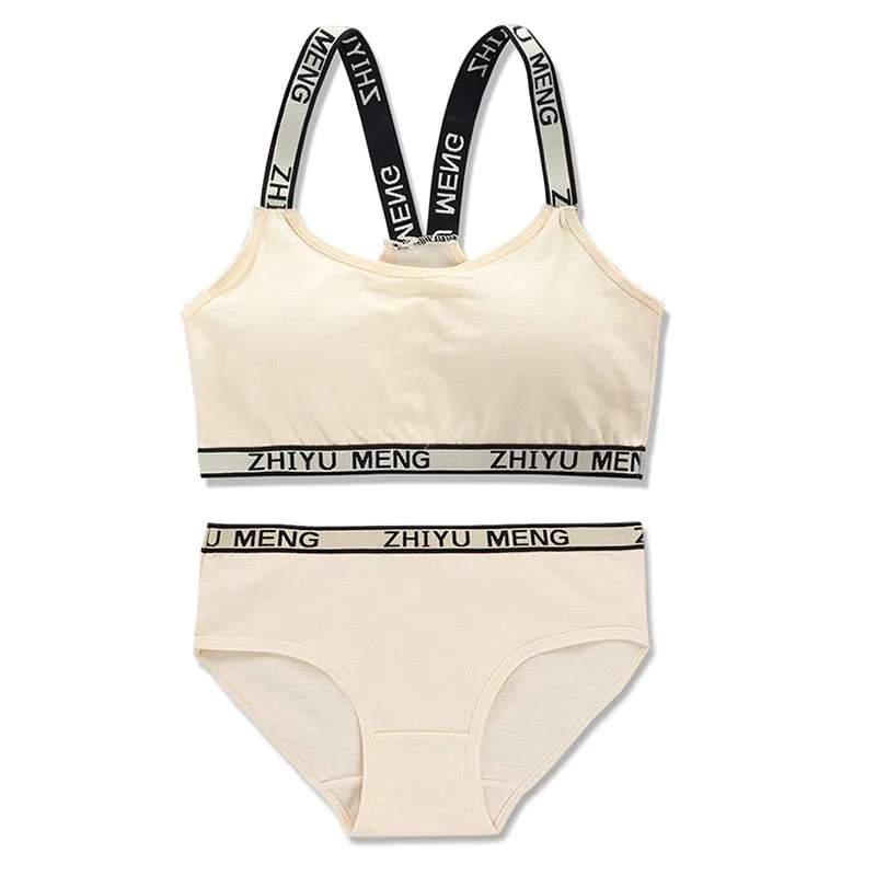 Cotton Girls Bra And Panty Sets