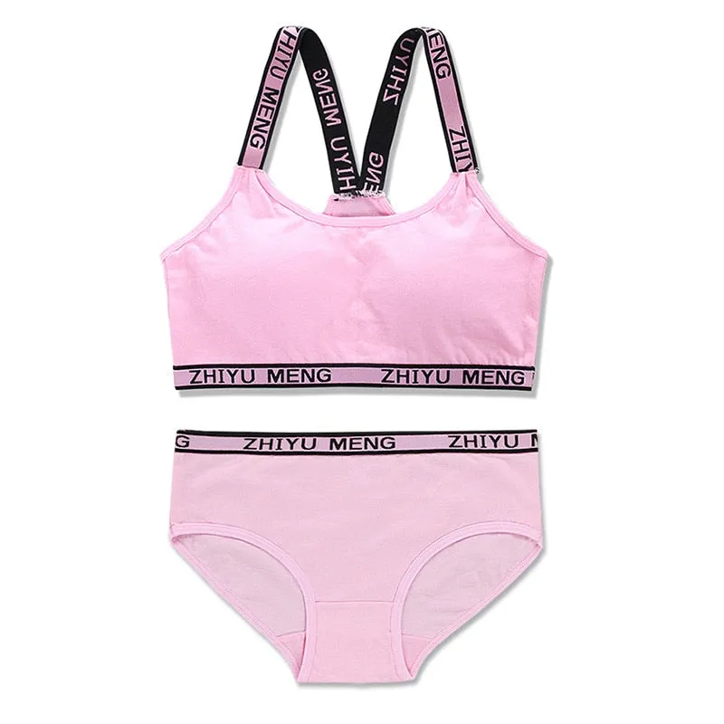 Cotton Girls Bra And Panty Sets