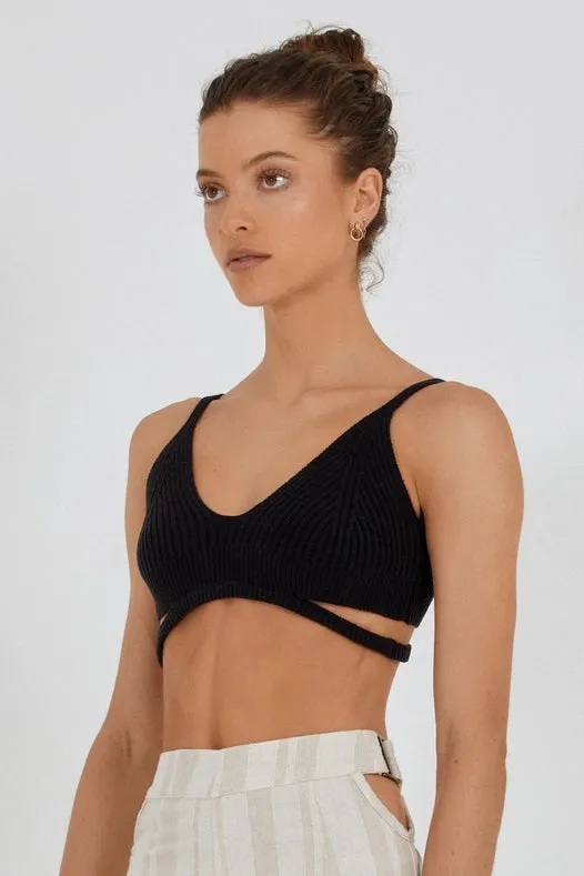 Dion Knit Bra - Black
