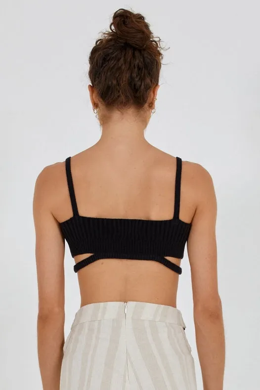 Dion Knit Bra - Black