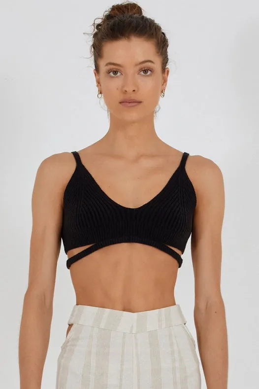 Dion Knit Bra - Black