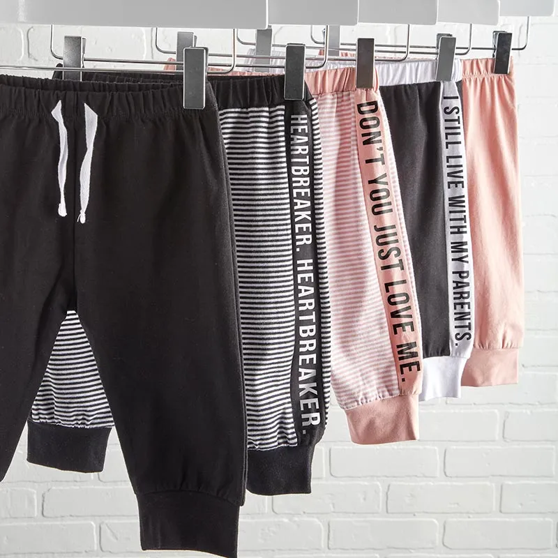 Don't You Just Love Me Drawstring Baby Infant Pants | Blush Pink Jogger | Size 6-12 Months