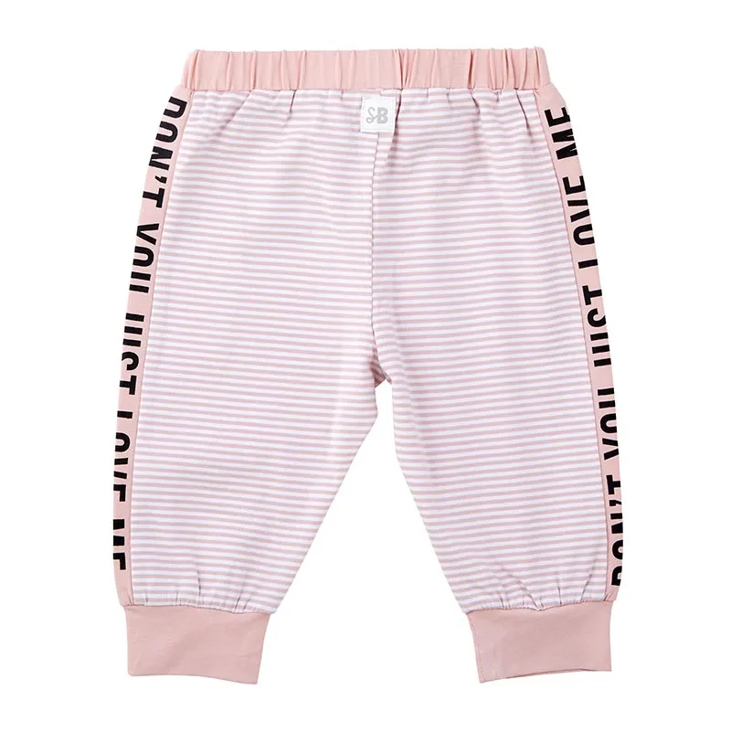 Don't You Just Love Me Drawstring Baby Infant Pants | Blush Pink Jogger | Size 6-12 Months