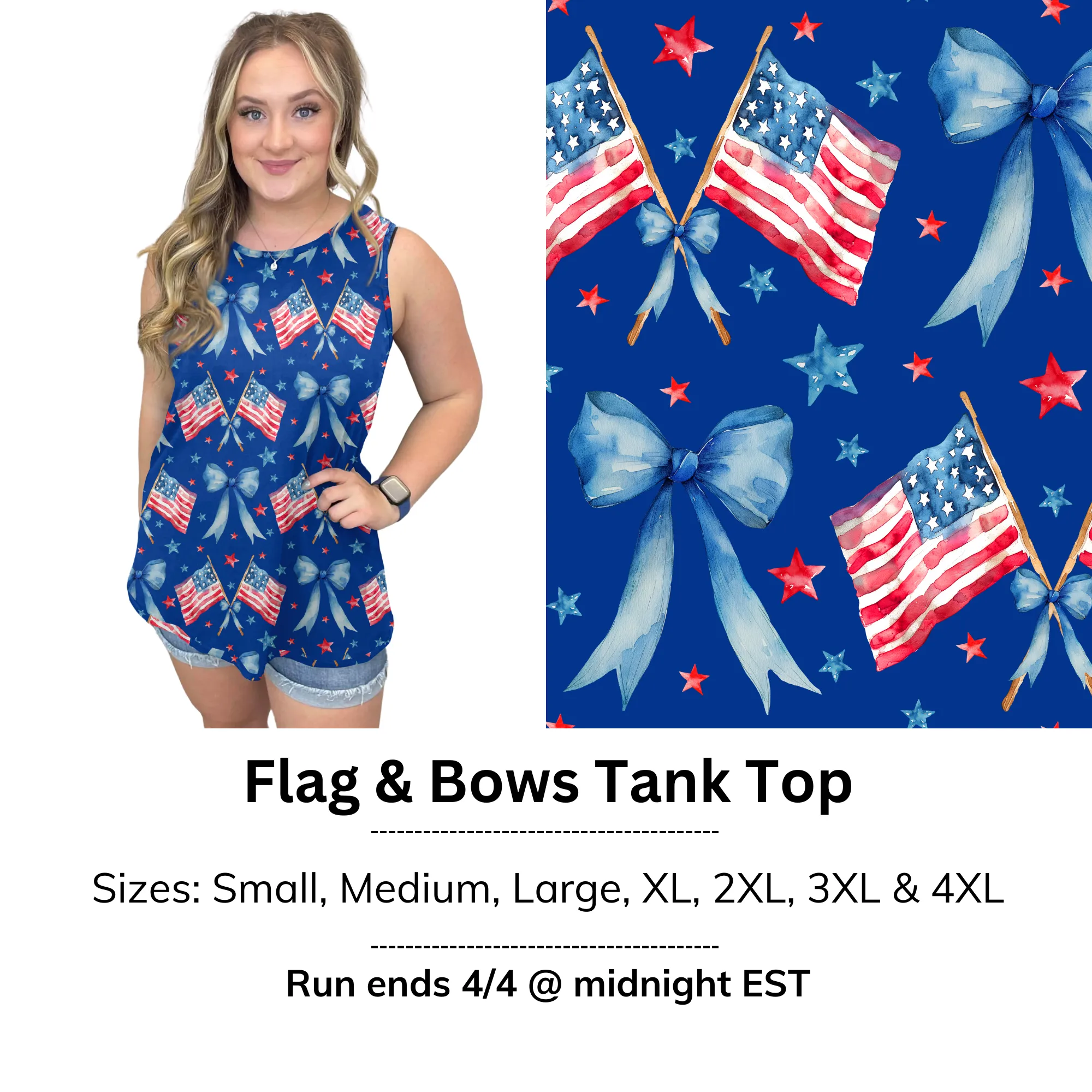Flag & Bows Tank Top | Run ends 4/4