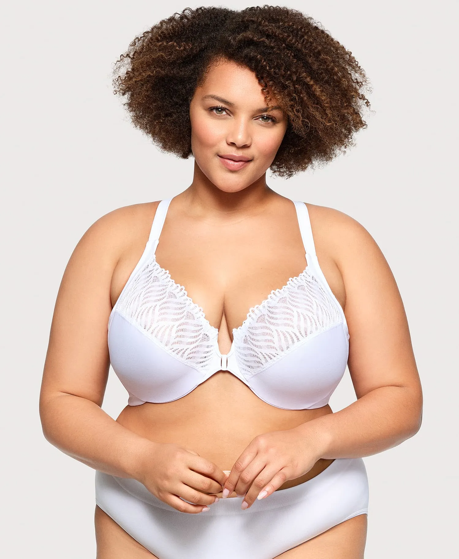 Front-Closure T-Back WonderWire Bra White