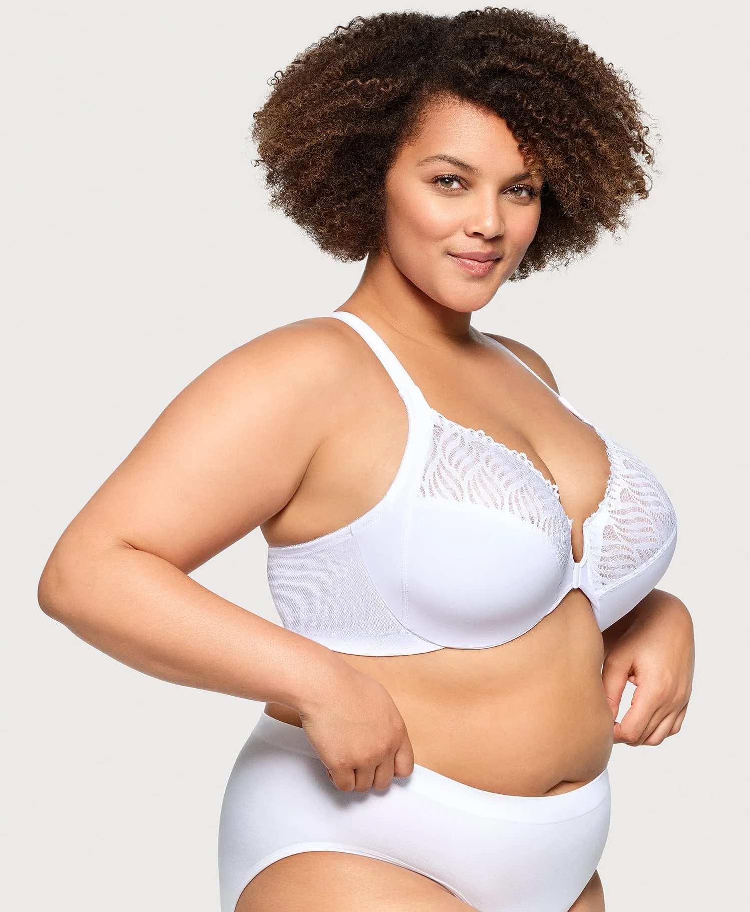 Front-Closure T-Back WonderWire Bra White