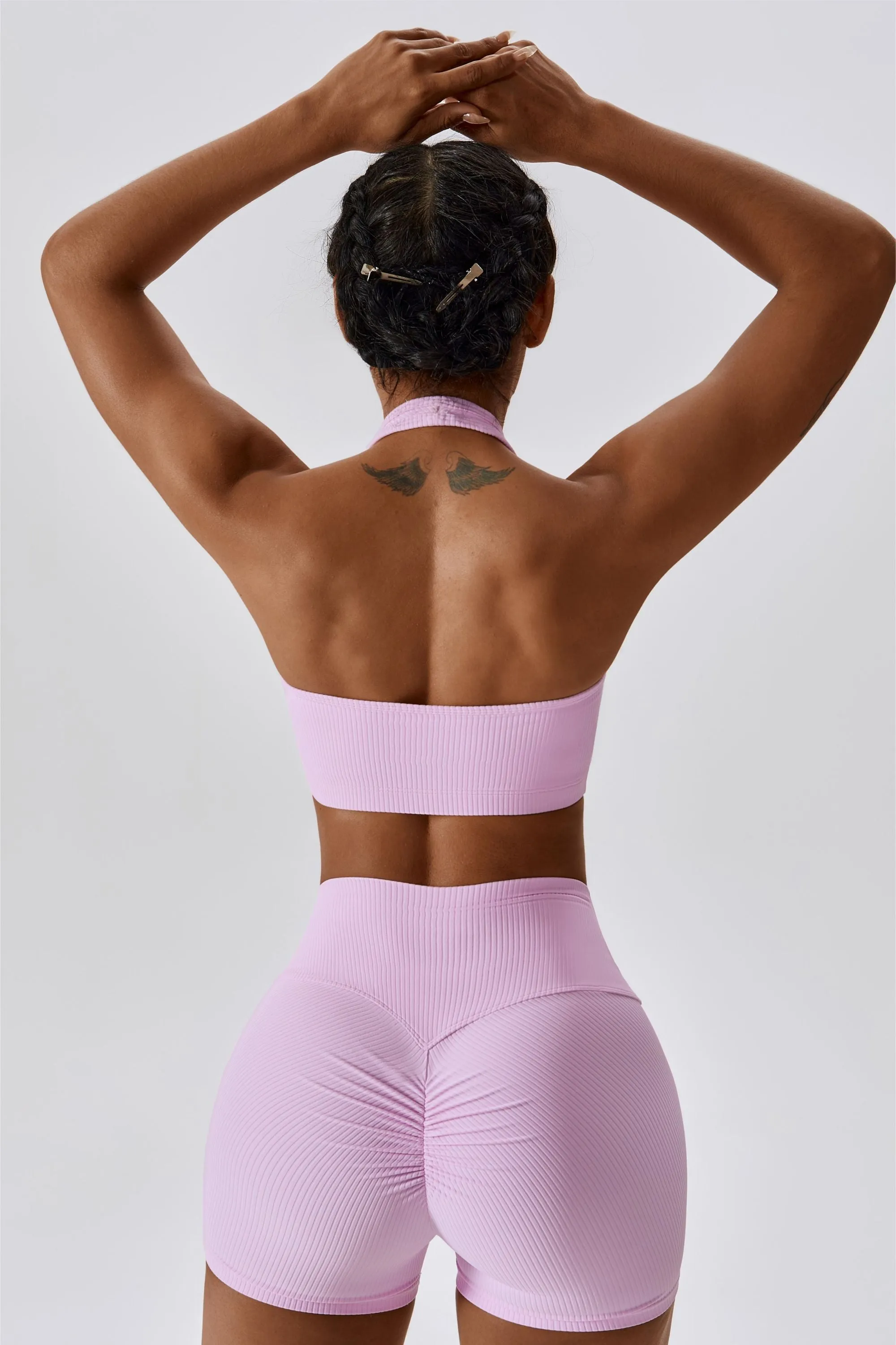 Halter Neck Backless Sports Bra
