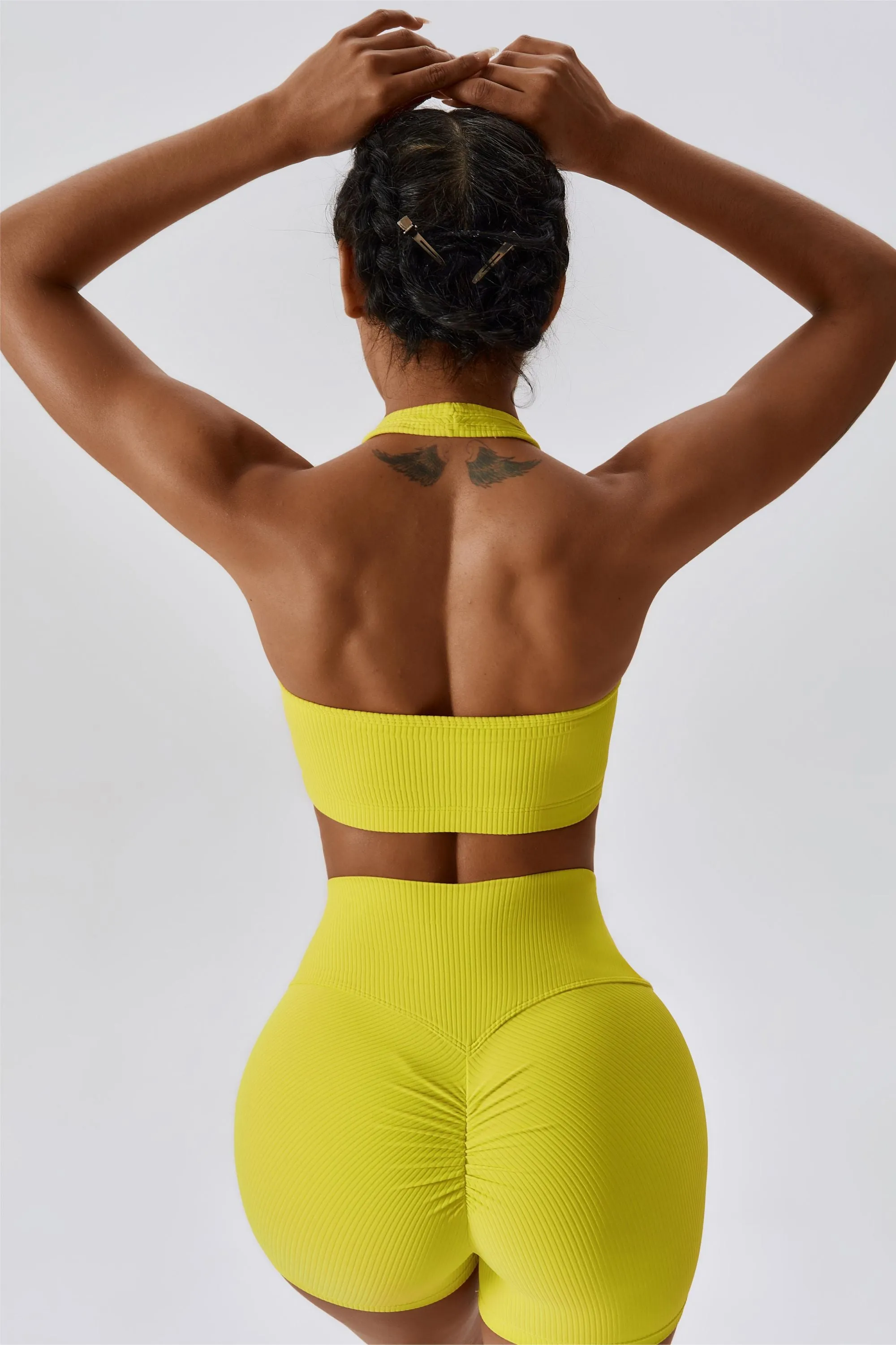 Halter Neck Backless Sports Bra