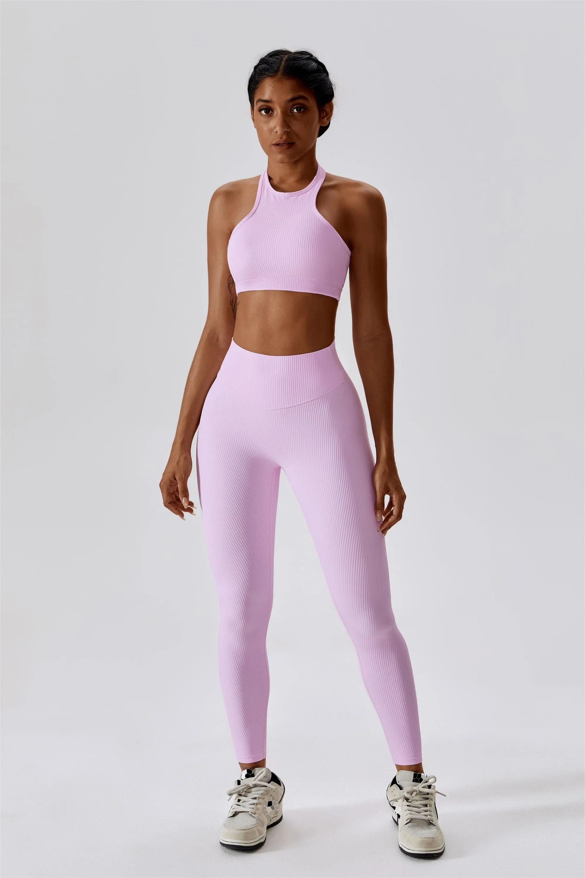 Halter Neck Backless Sports Bra