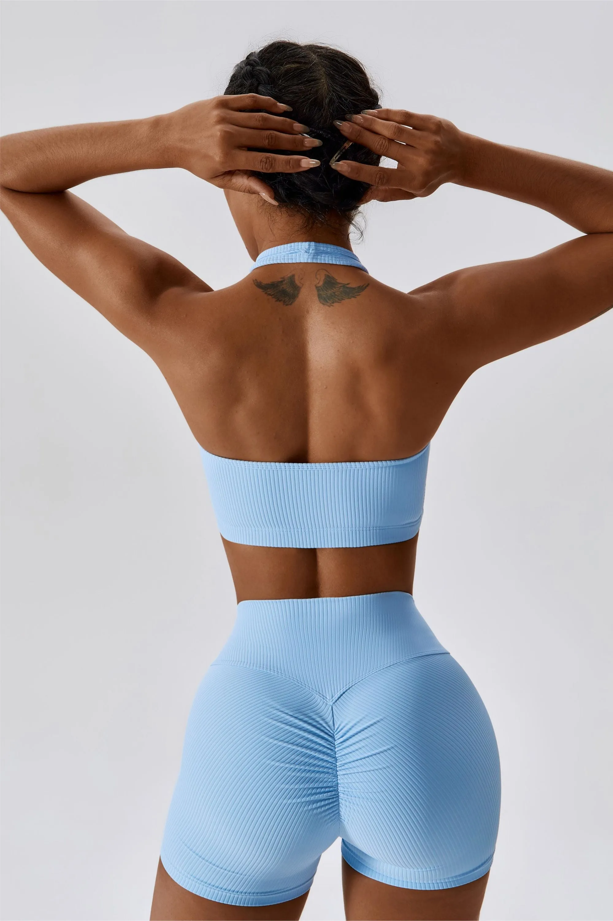 Halter Neck Backless Sports Bra