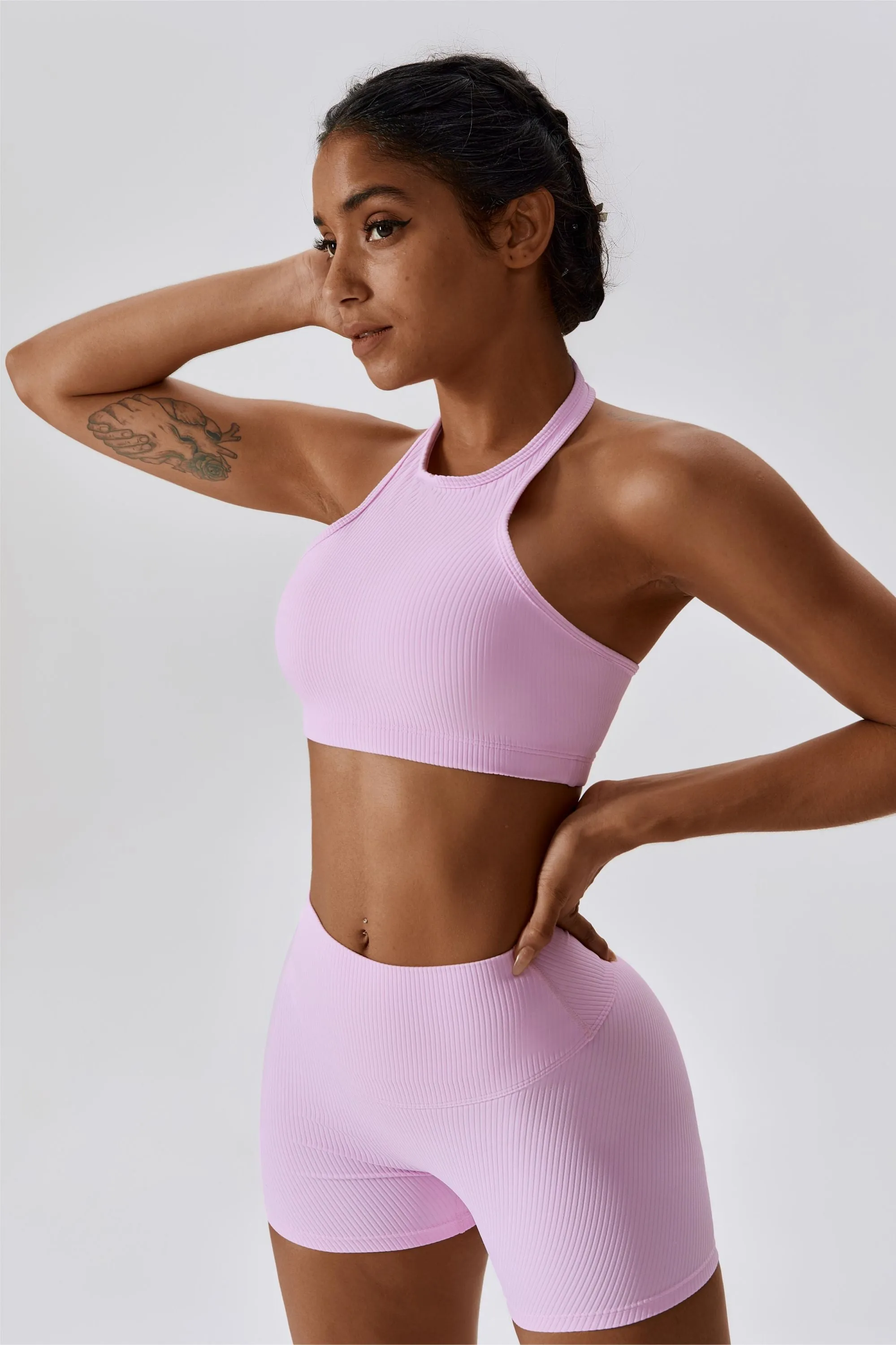 Halter Neck Backless Sports Bra