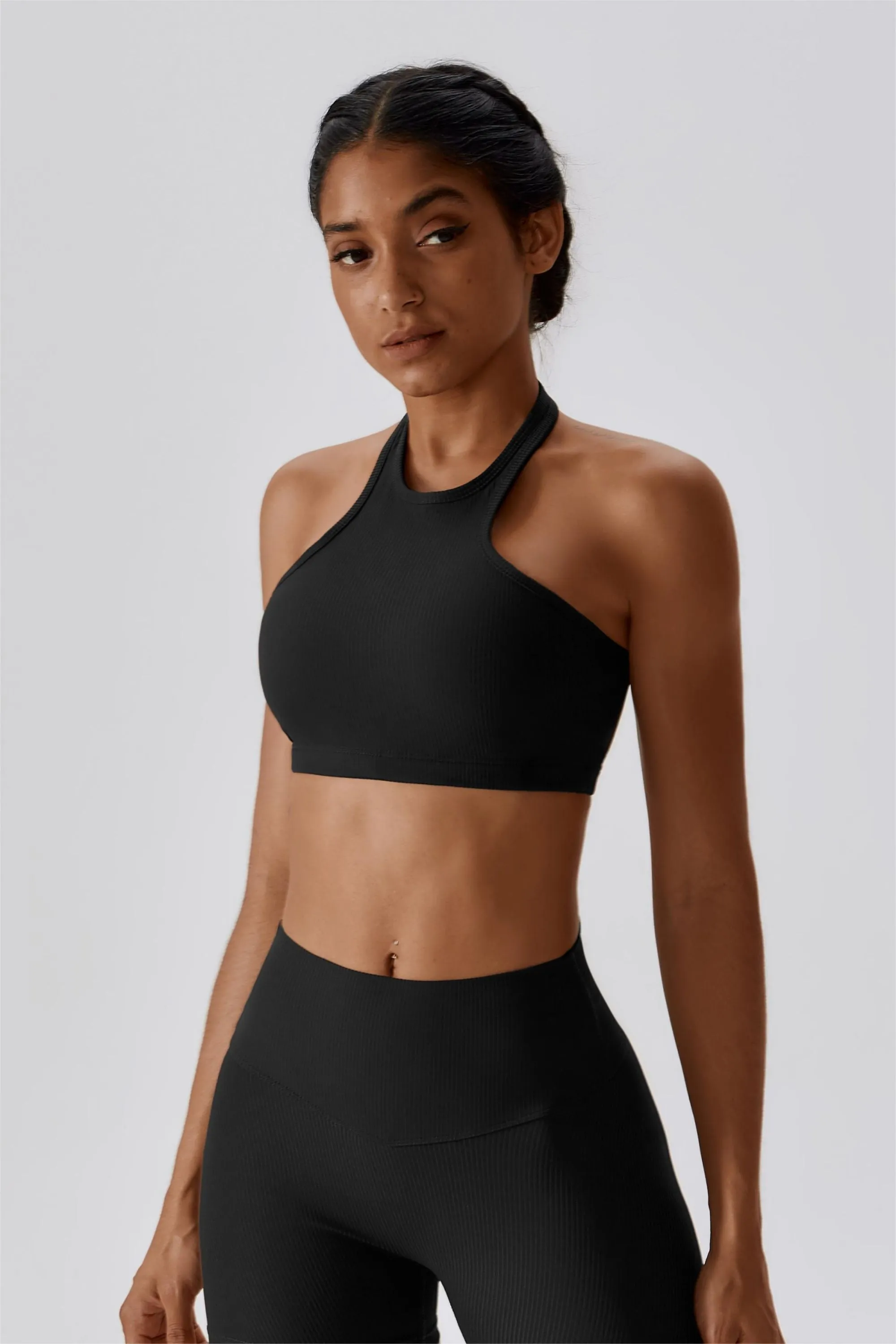 Halter Neck Backless Sports Bra