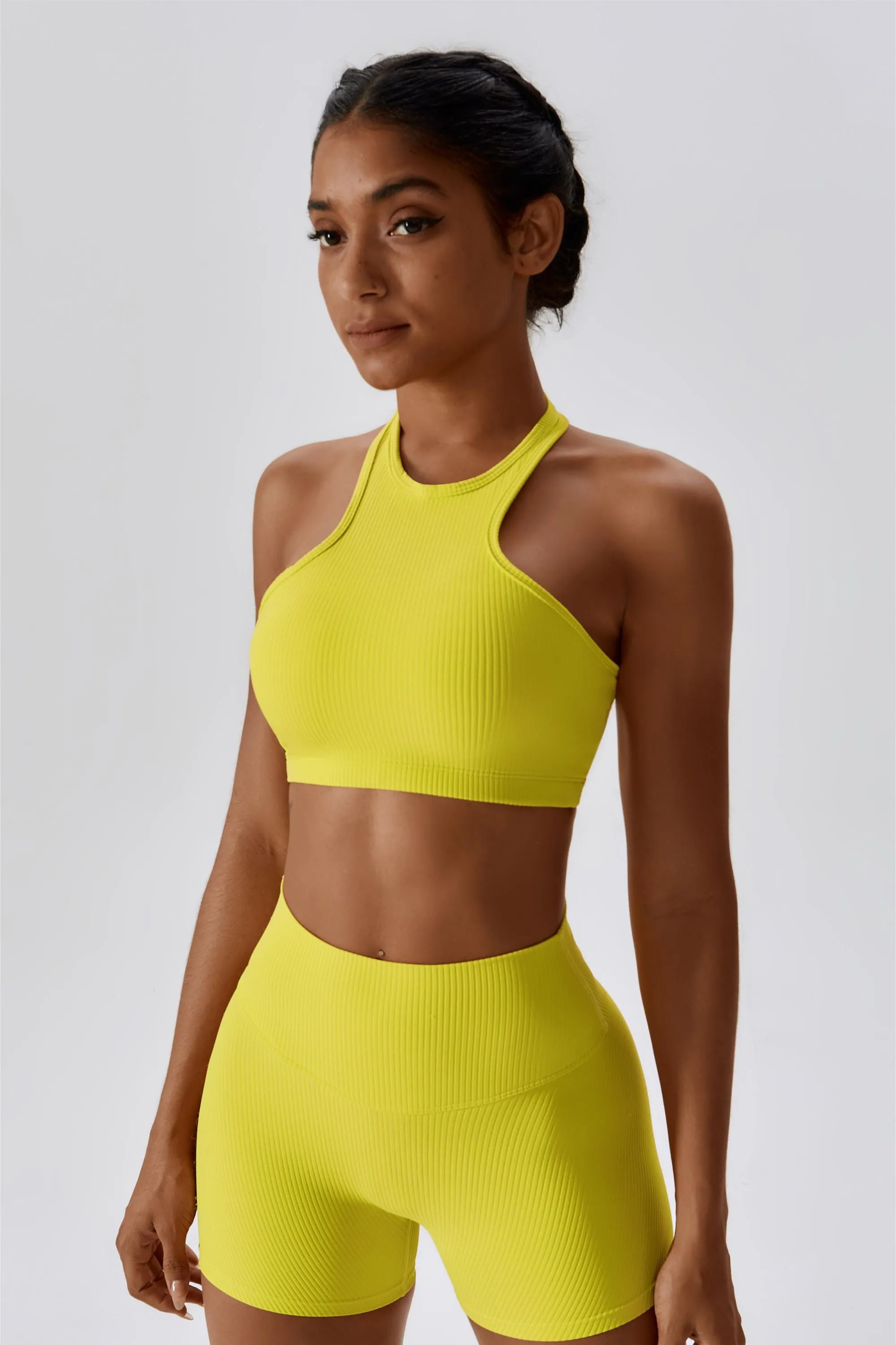 Halter Neck Backless Sports Bra