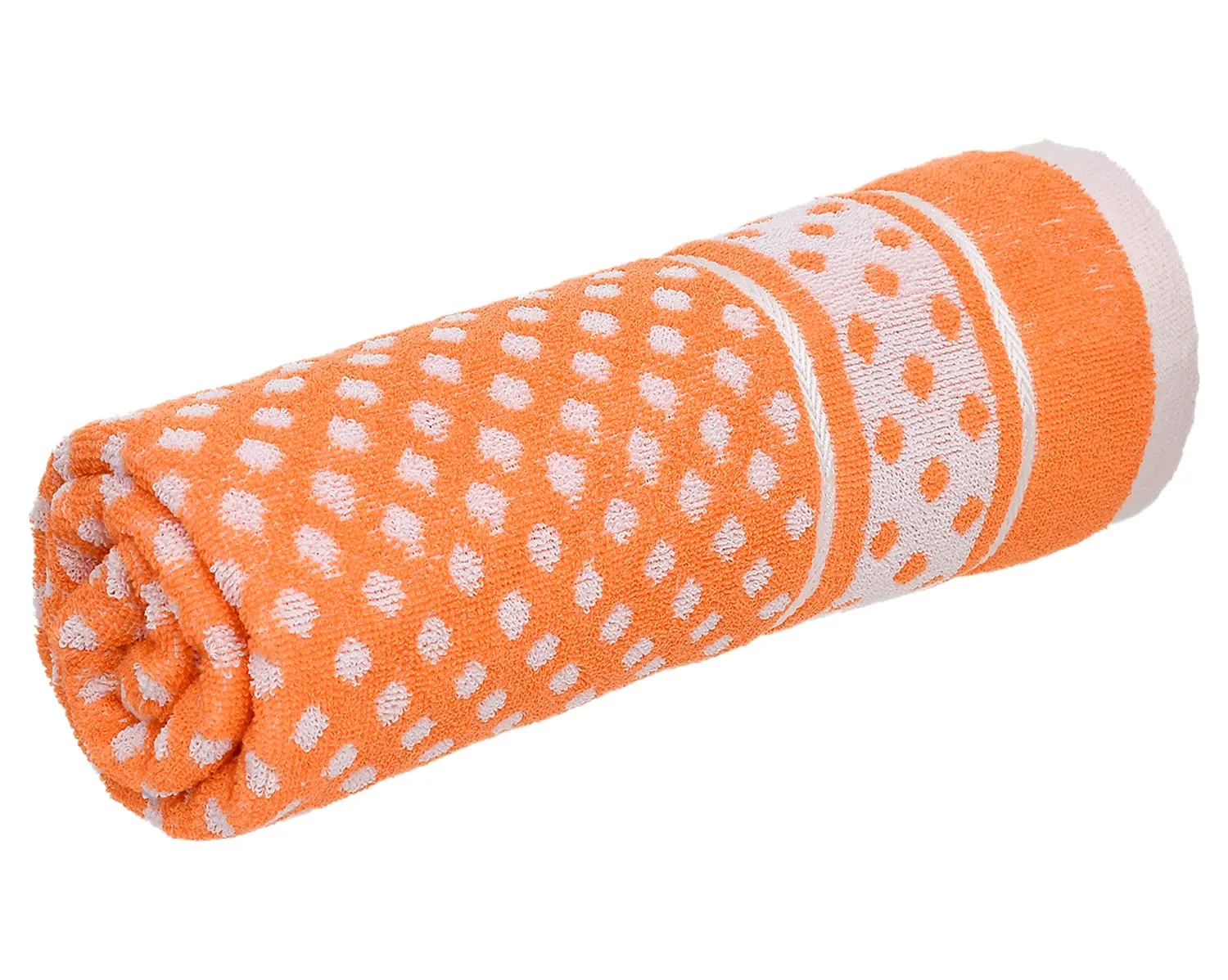 Heart HomeDot Printed Super Soft, Fluffy, and Absorbent, Cotton Bath Towel Perfect for Daily Use, 30"x60"- Pack of 4 (Orange)