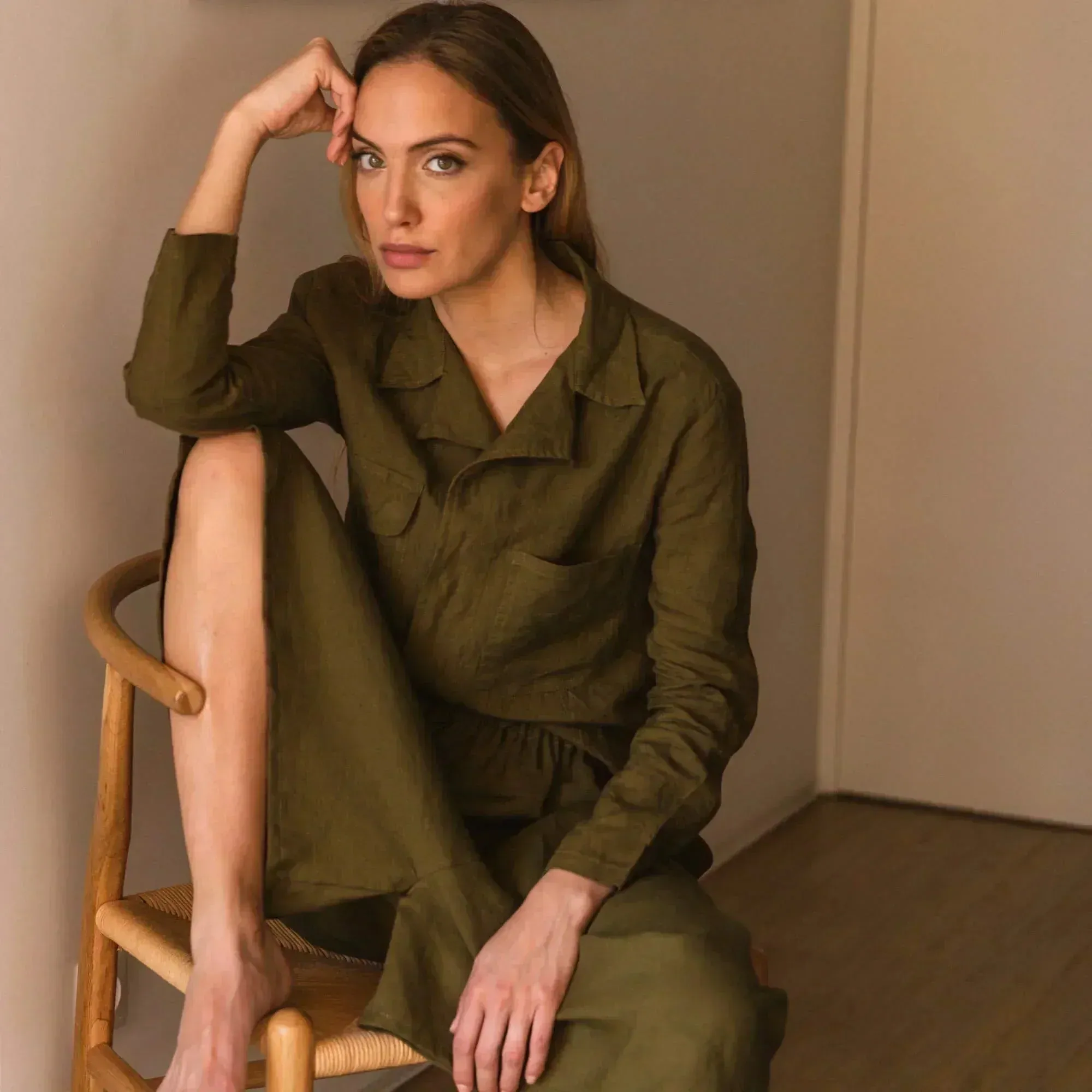 Linen culotte trousers lead grey - Tokyo