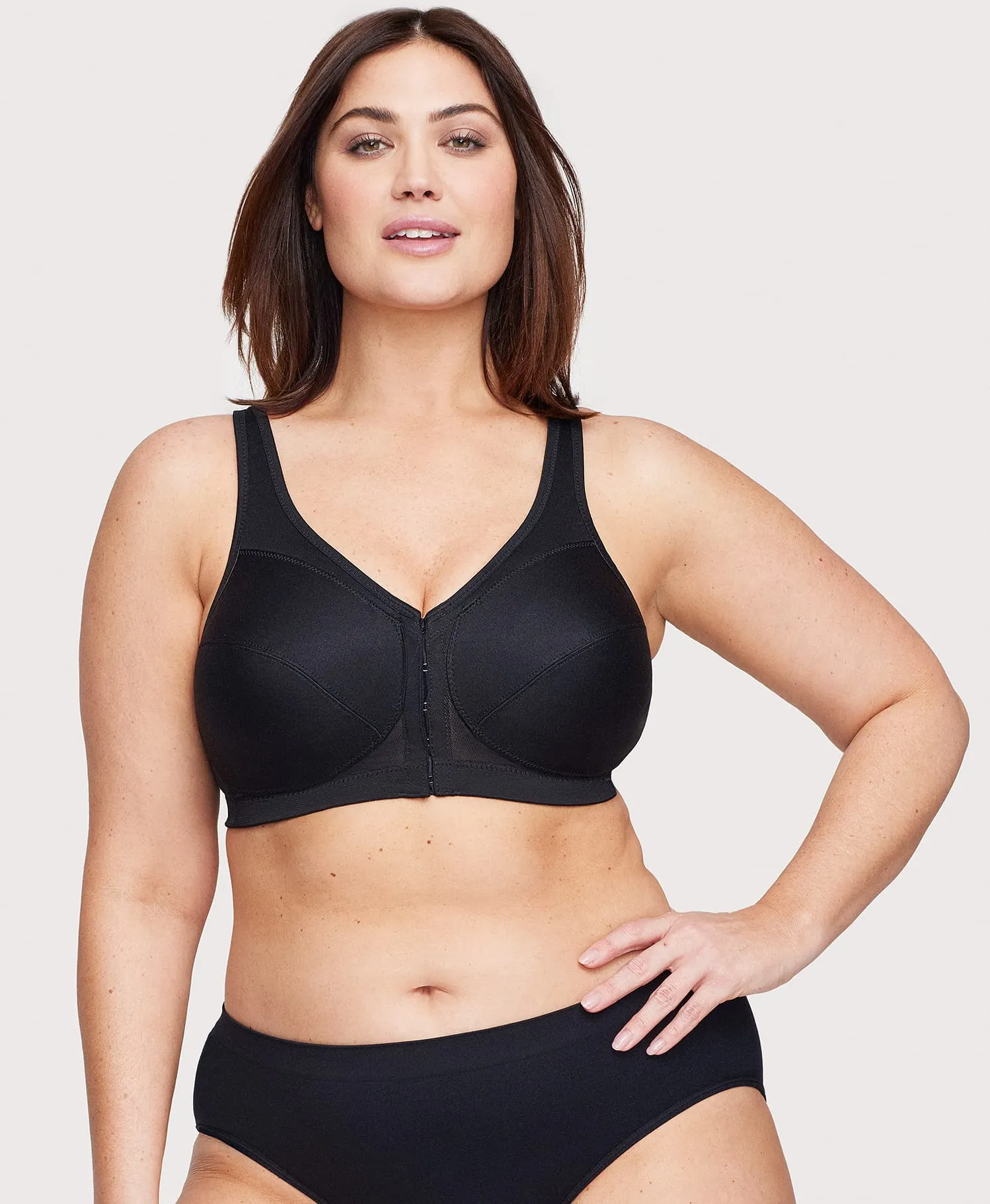 MagicLift Front-Closure Posture Back Bra Black Band | 42