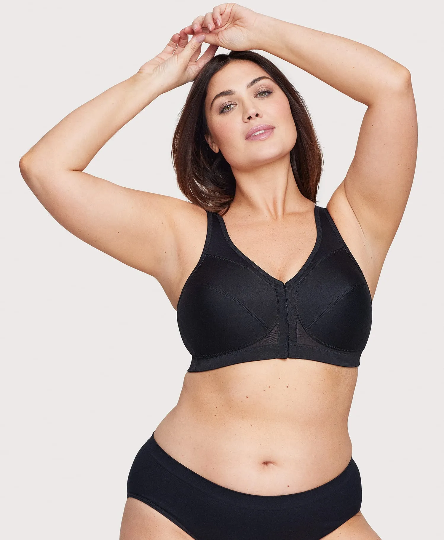 MagicLift Front-Closure Posture Back Bra Black Band | 42
