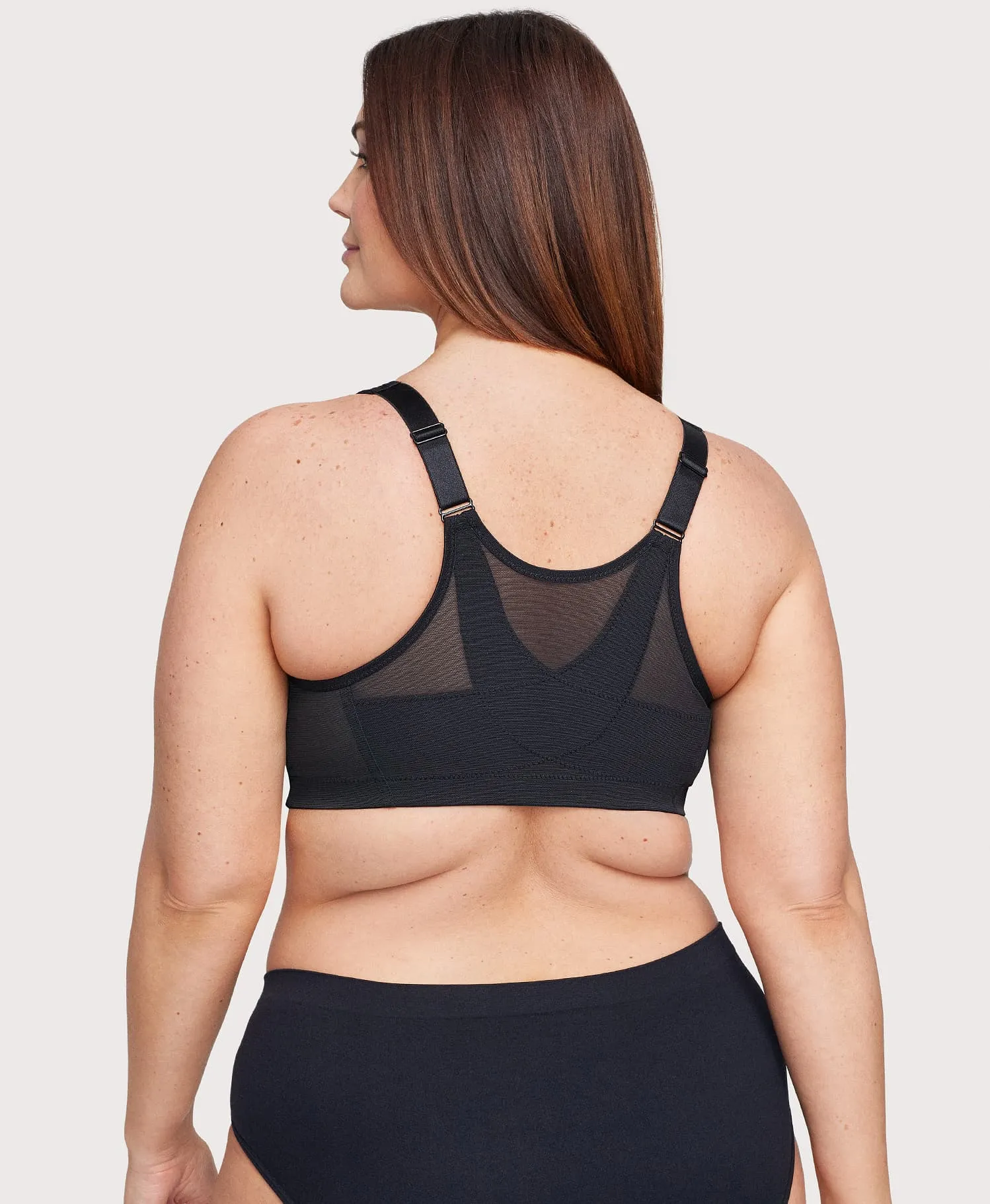 MagicLift Front-Closure Posture Back Bra Black Band | 42