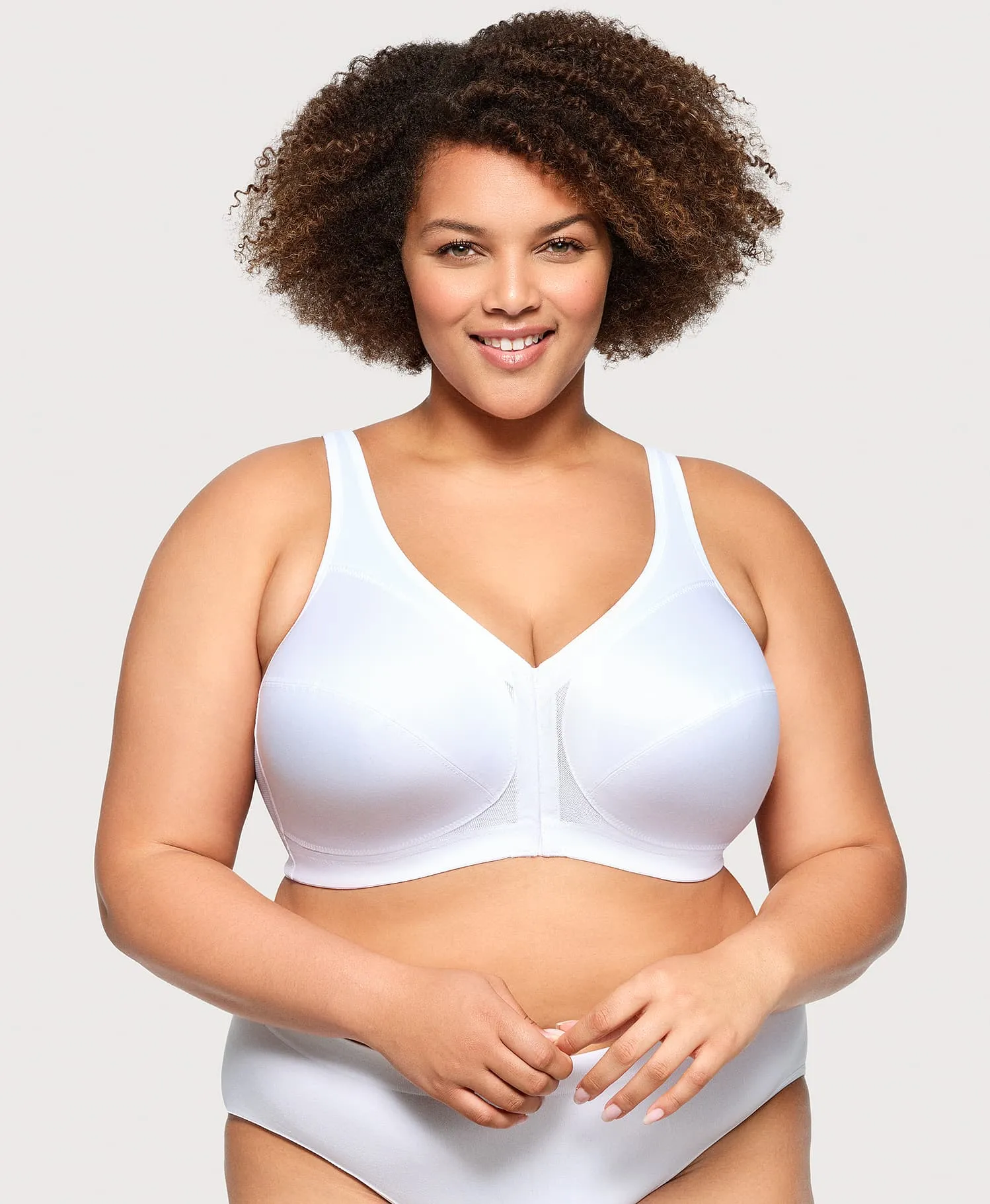 MagicLift Front-Closure Posture Back Bra White Band | 44