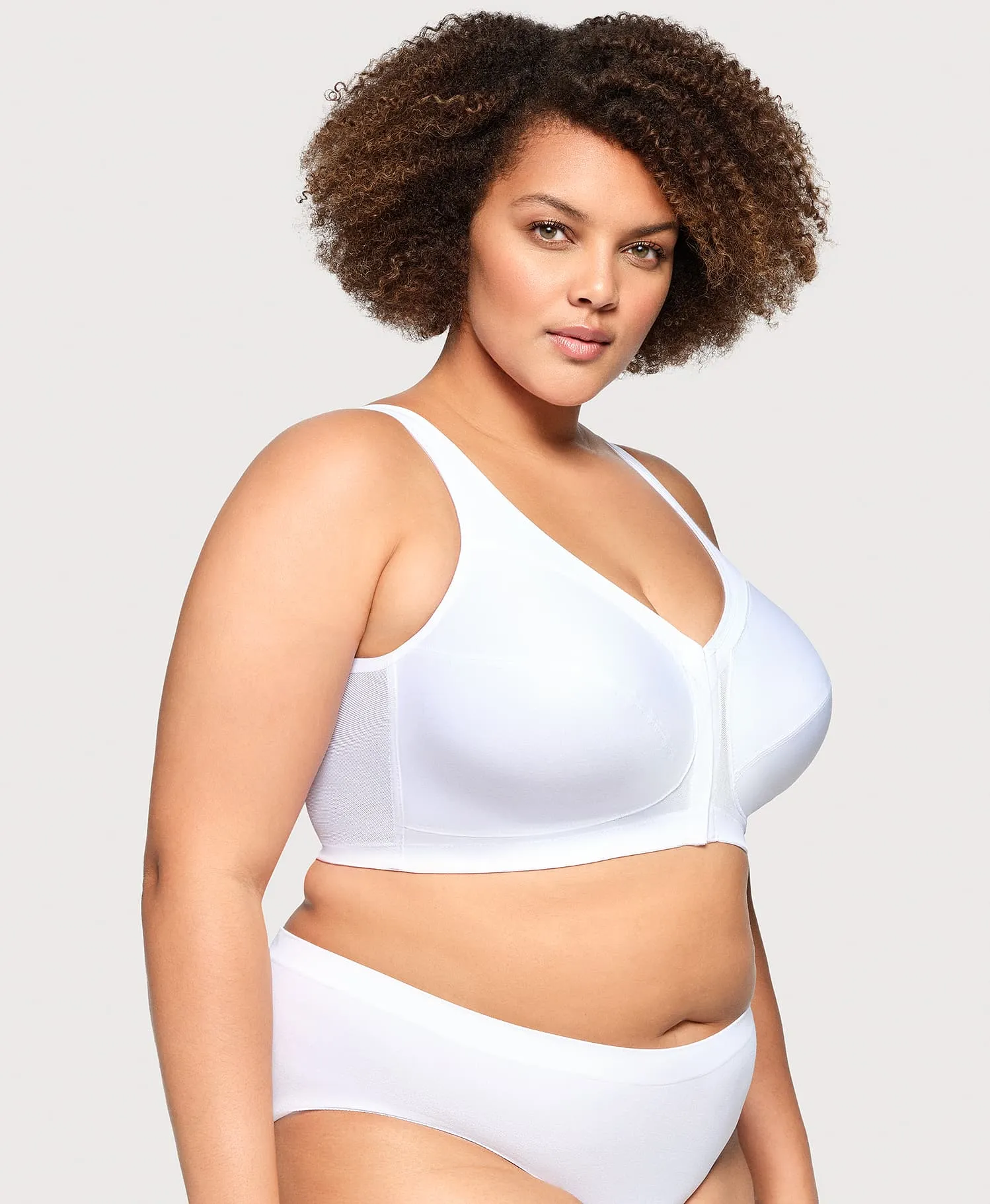MagicLift Front-Closure Posture Back Bra White Band | 44
