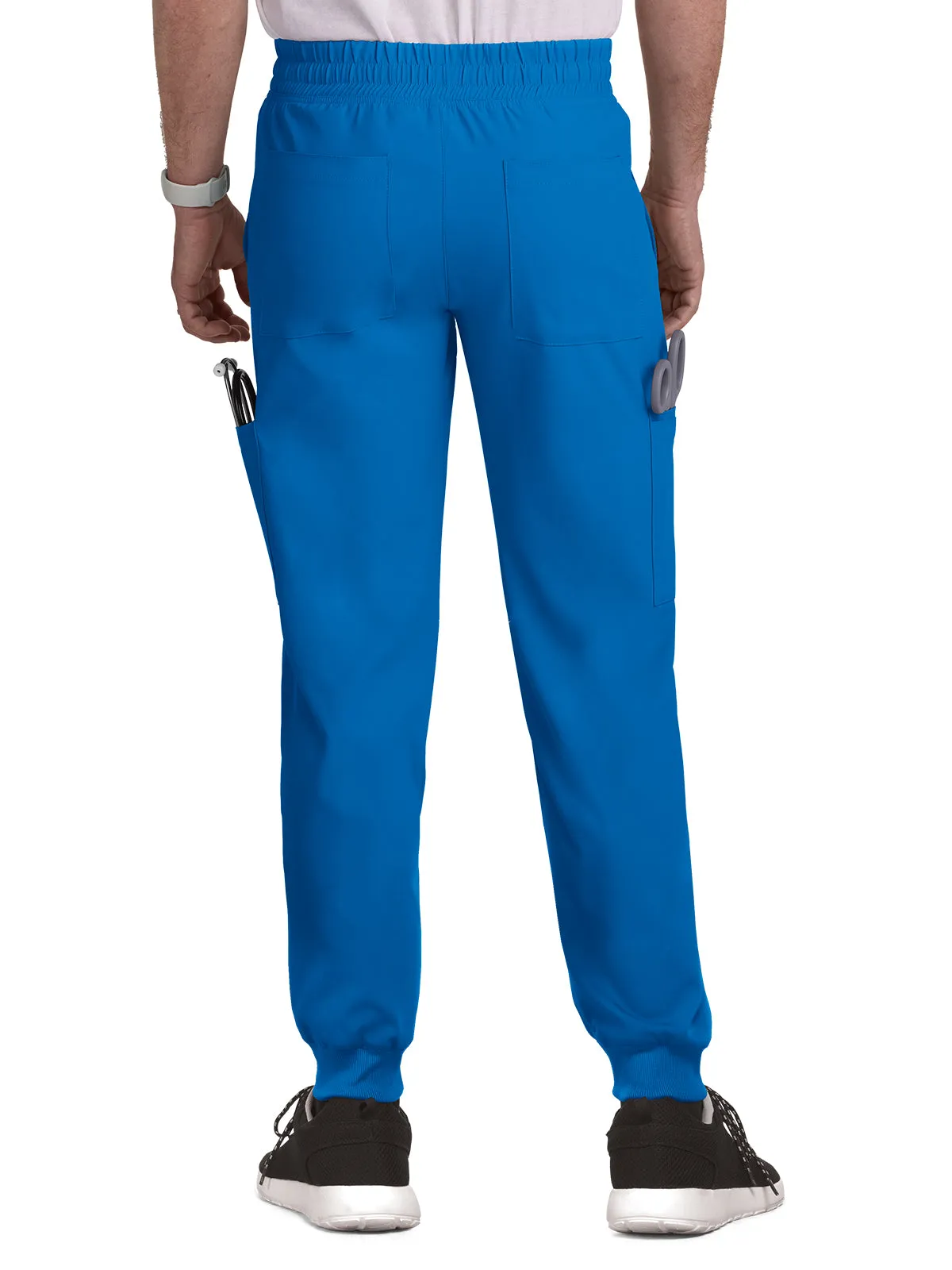 Men's Drawstring Elastic Waist Connective Jogger Pant - C600 - Royal Blue