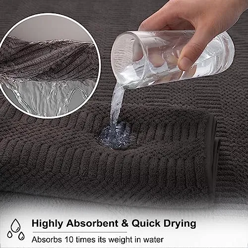 Oliven 4 Piece Brown Washcloth Set 13"x13" Soft Highly Absorbent Quick Dry Bathroom Towels Microfiber Plush Towels Set Woven Towels for Kitchen Hotel Spa Gym