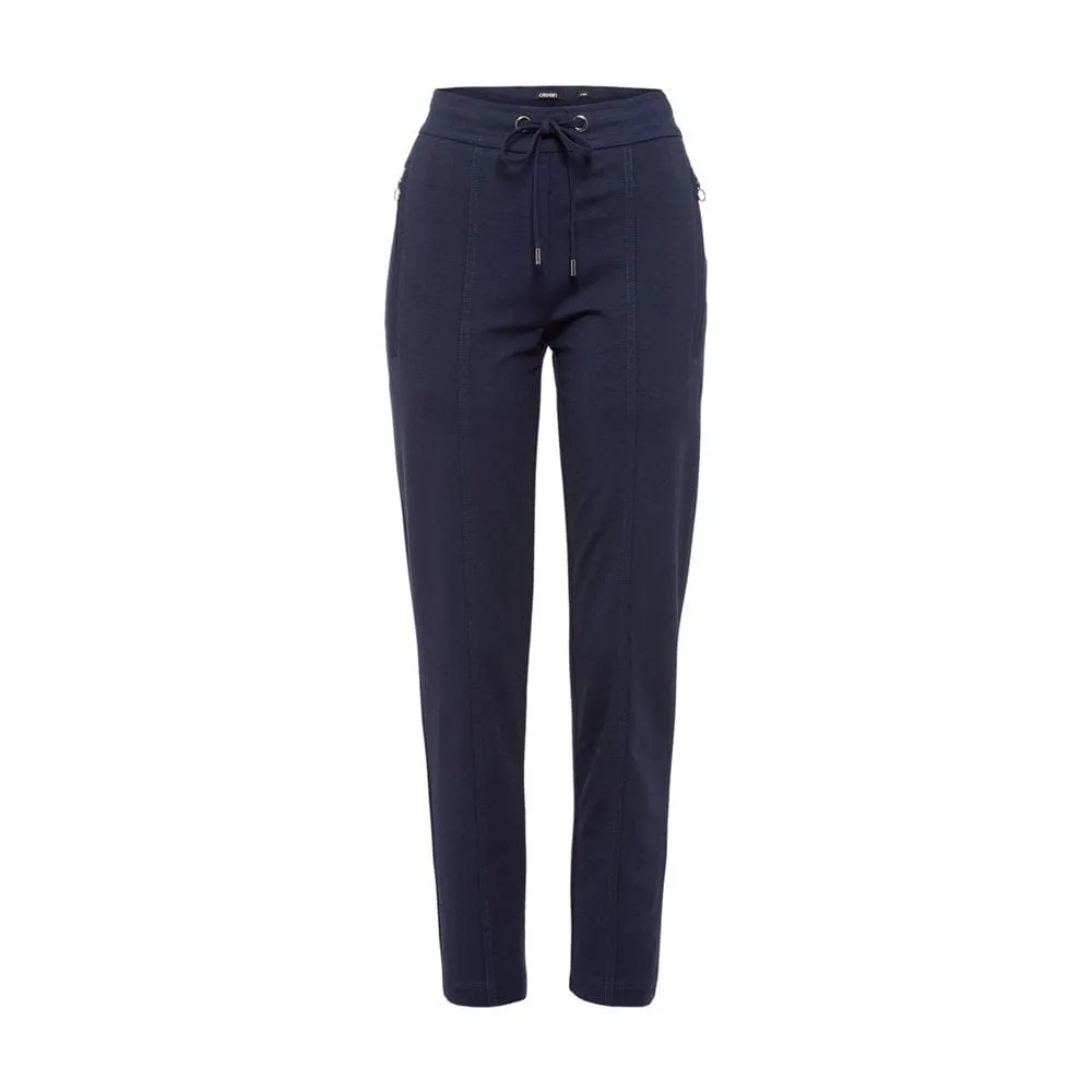 Olsen Lisa Straight Fit Jersey Trousers Navy