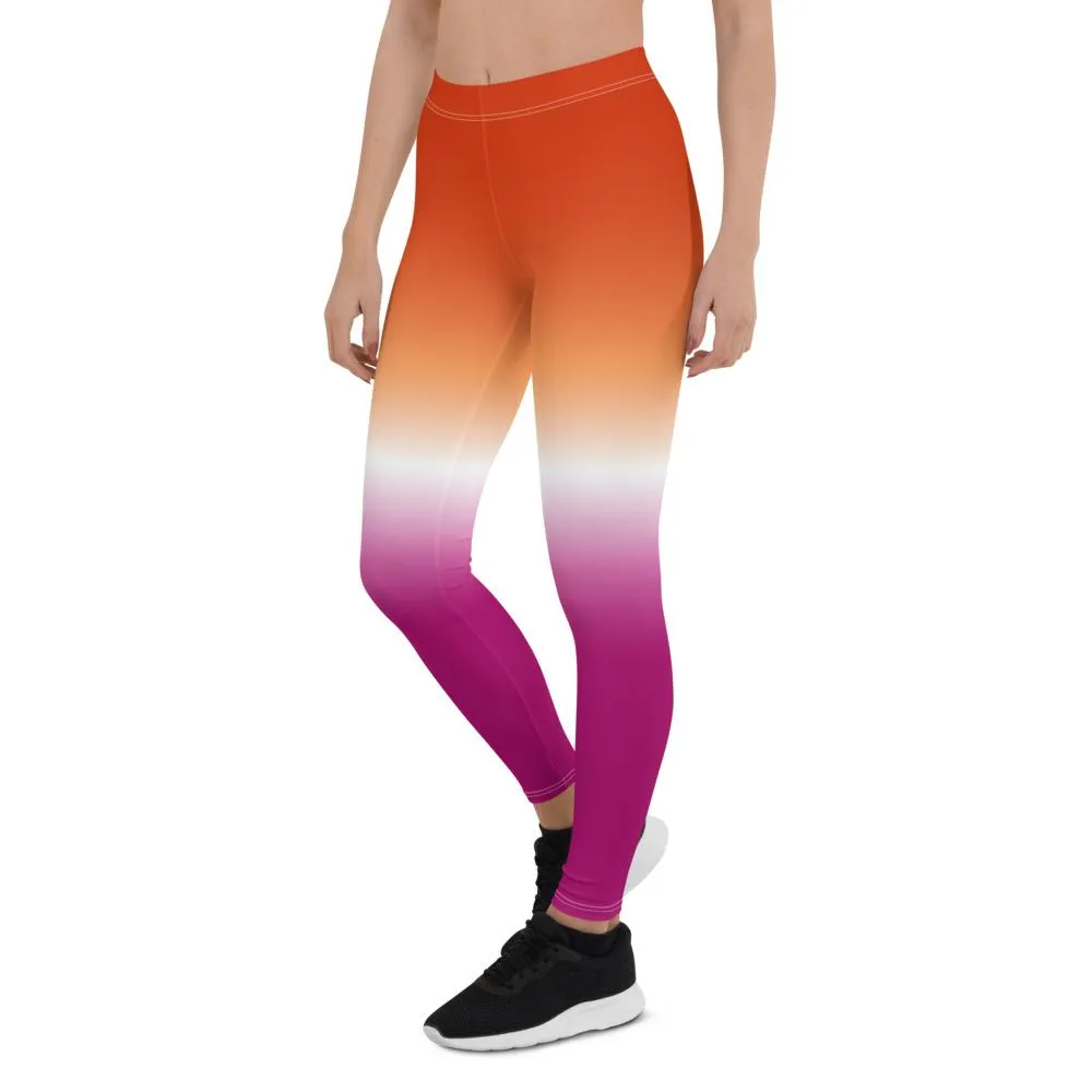 Ombré Community Lesbian Flag Leggings