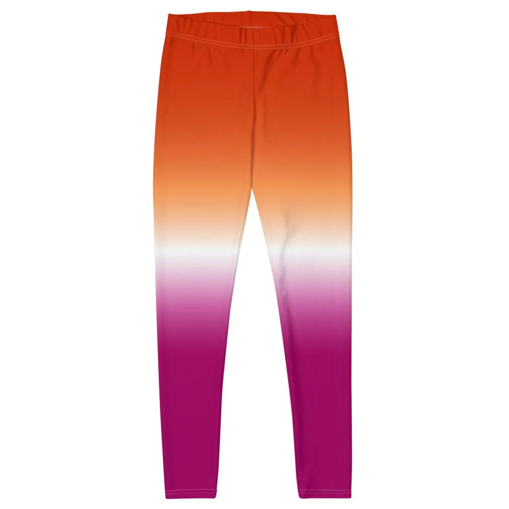 Ombré Community Lesbian Flag Leggings