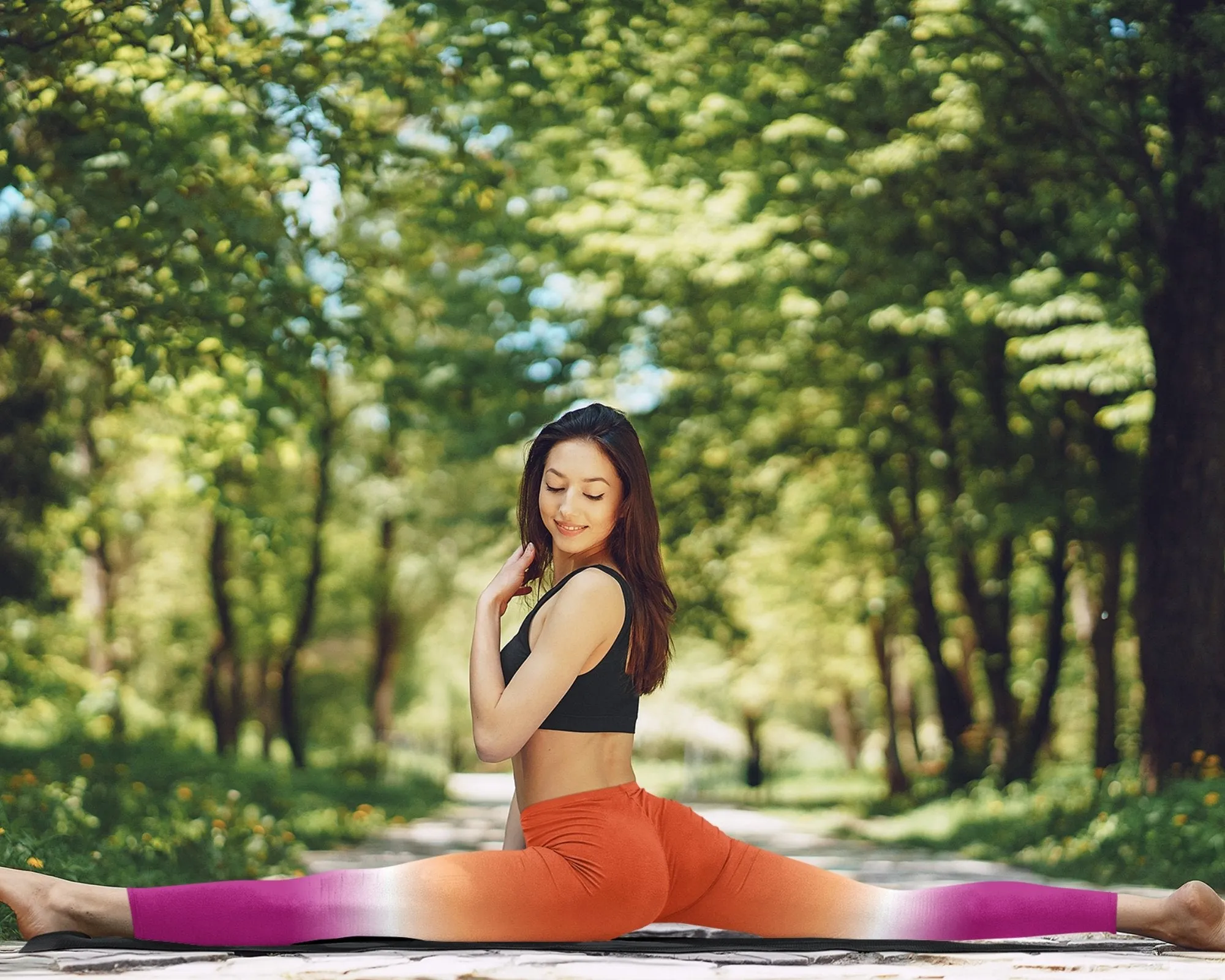 Ombré Community Lesbian Flag Leggings