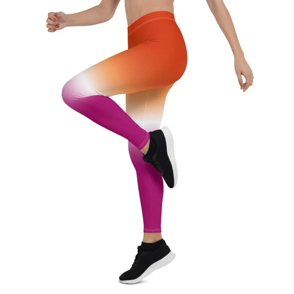 Ombré Community Lesbian Flag Leggings