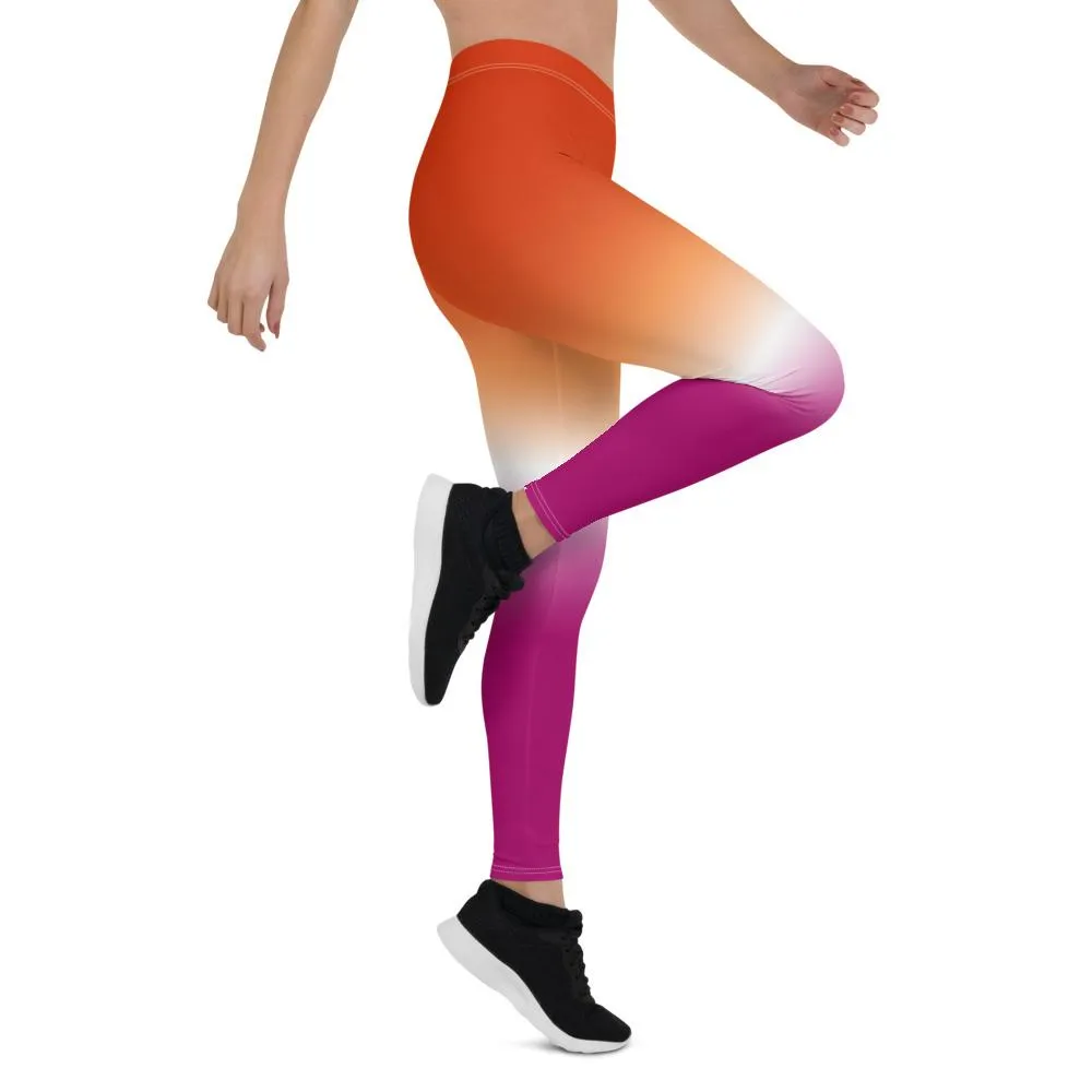 Ombré Community Lesbian Flag Leggings
