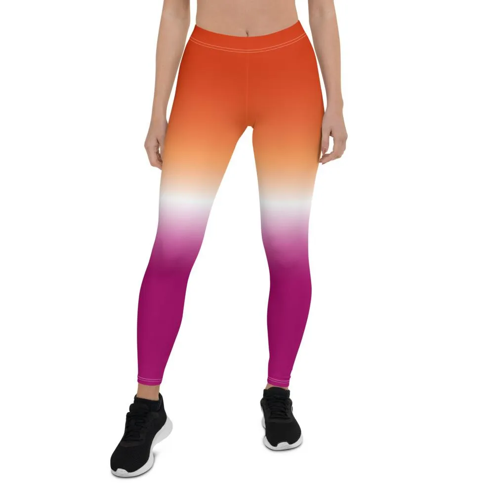 Ombré Community Lesbian Flag Leggings